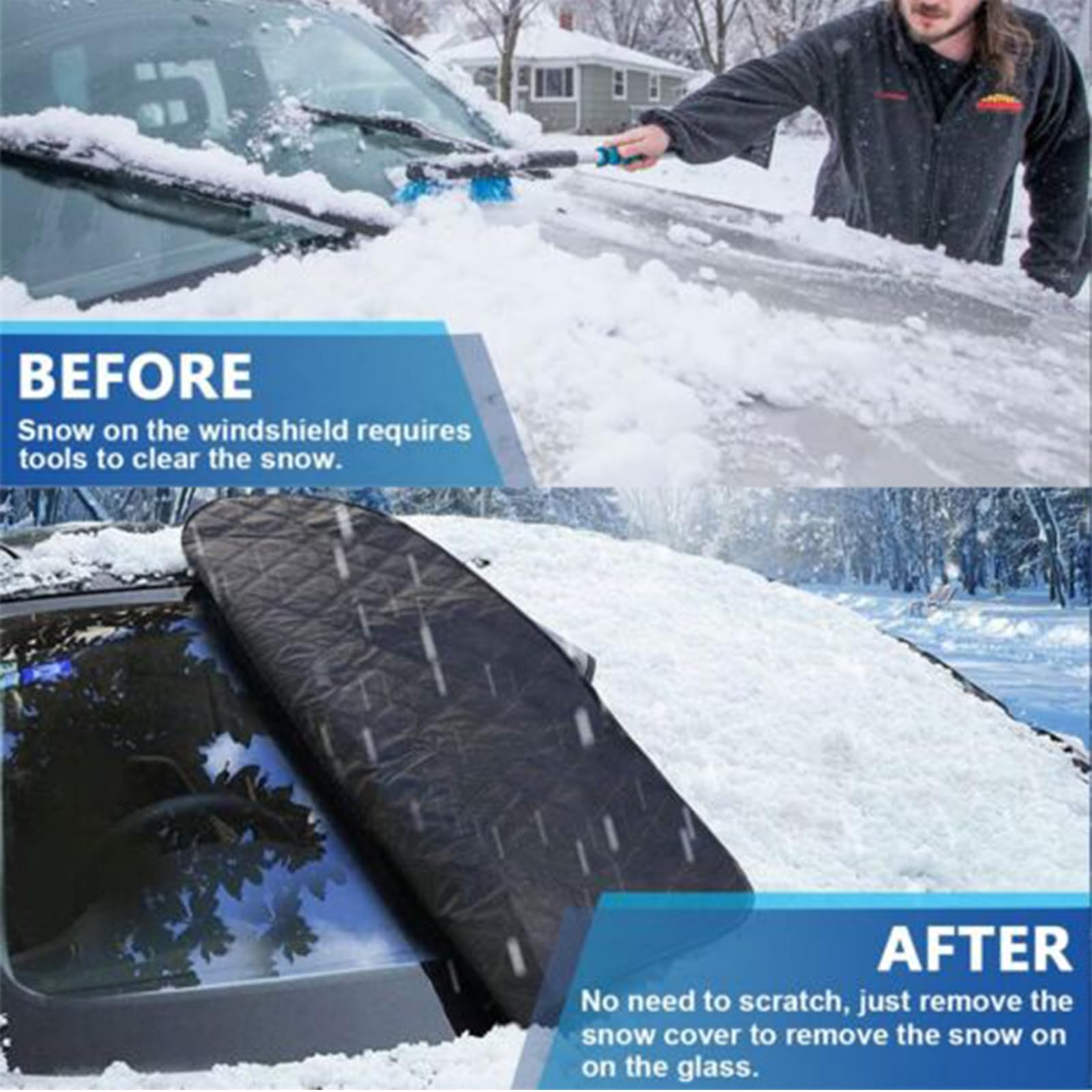 CICMOD Scheibenabdeckung für T5 T6 Transporter Windschutzscheiben Abdeckung Anti Frost Ice Staub Fenster Abdeckung Sonnenschutz für V-W Wohnmobil Vans