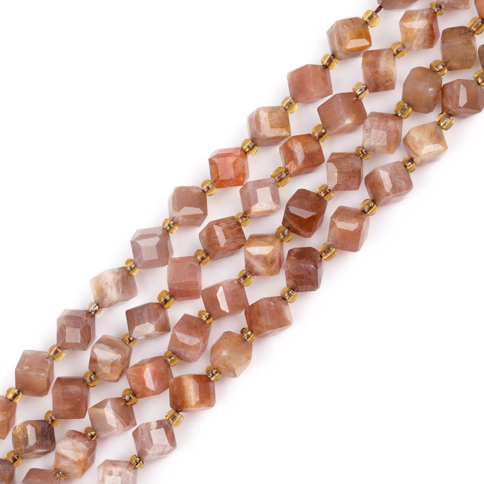 Perles jaspe de lune orange 6x8mm pour fabriquer vos bracelets
