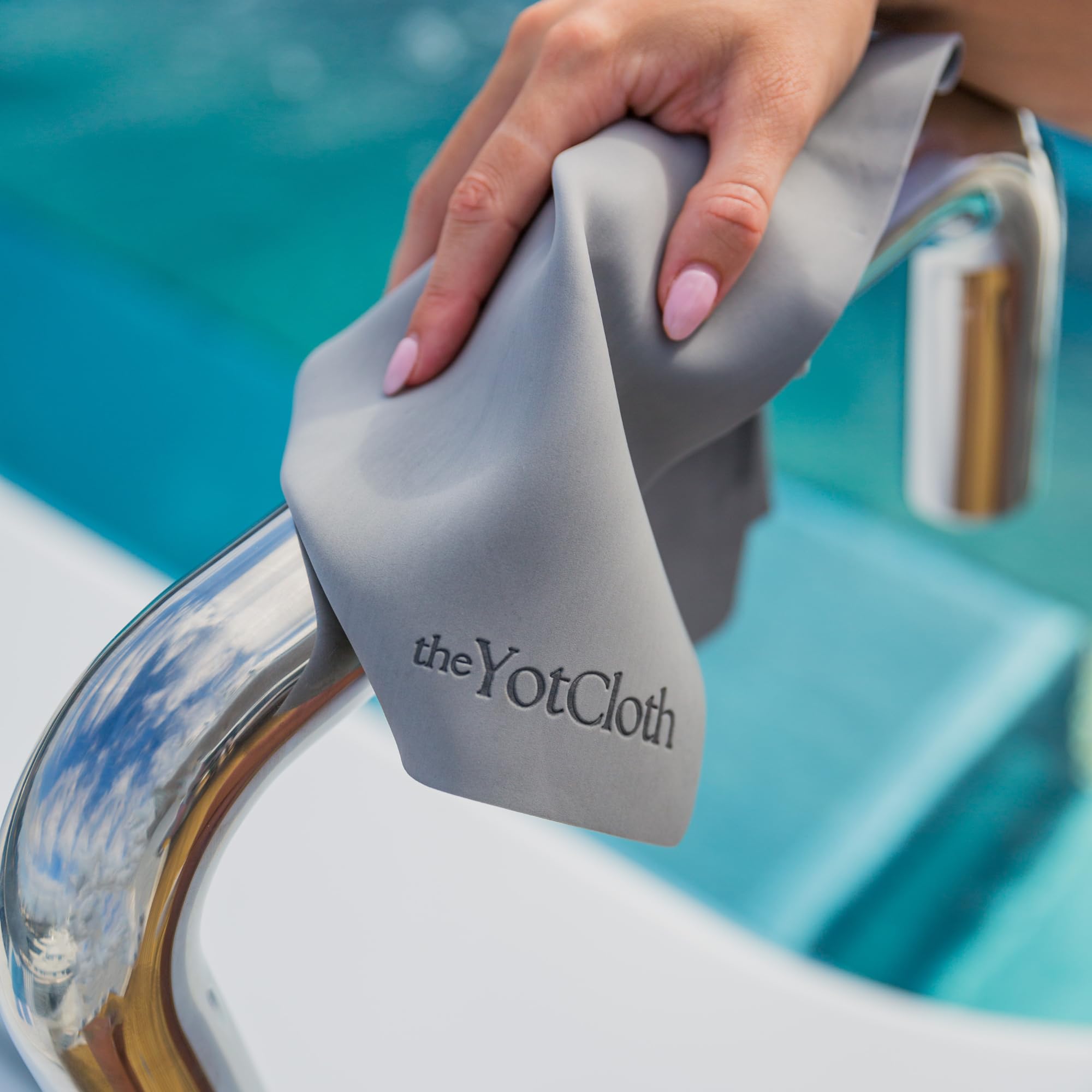 YotCloth Shammy Cloth for Car & Boat Drying 25x16 - Super Absorbent, Reduces Spots, Scratch Free, Reusable, Light Gray