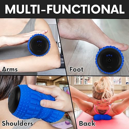 Miniatura 3 de ZeenKind Bola de masaje vibratoria de maní para fascitis plantar, alivio del dolor muscular con 4 velocidades, terapia de tejido profundo para