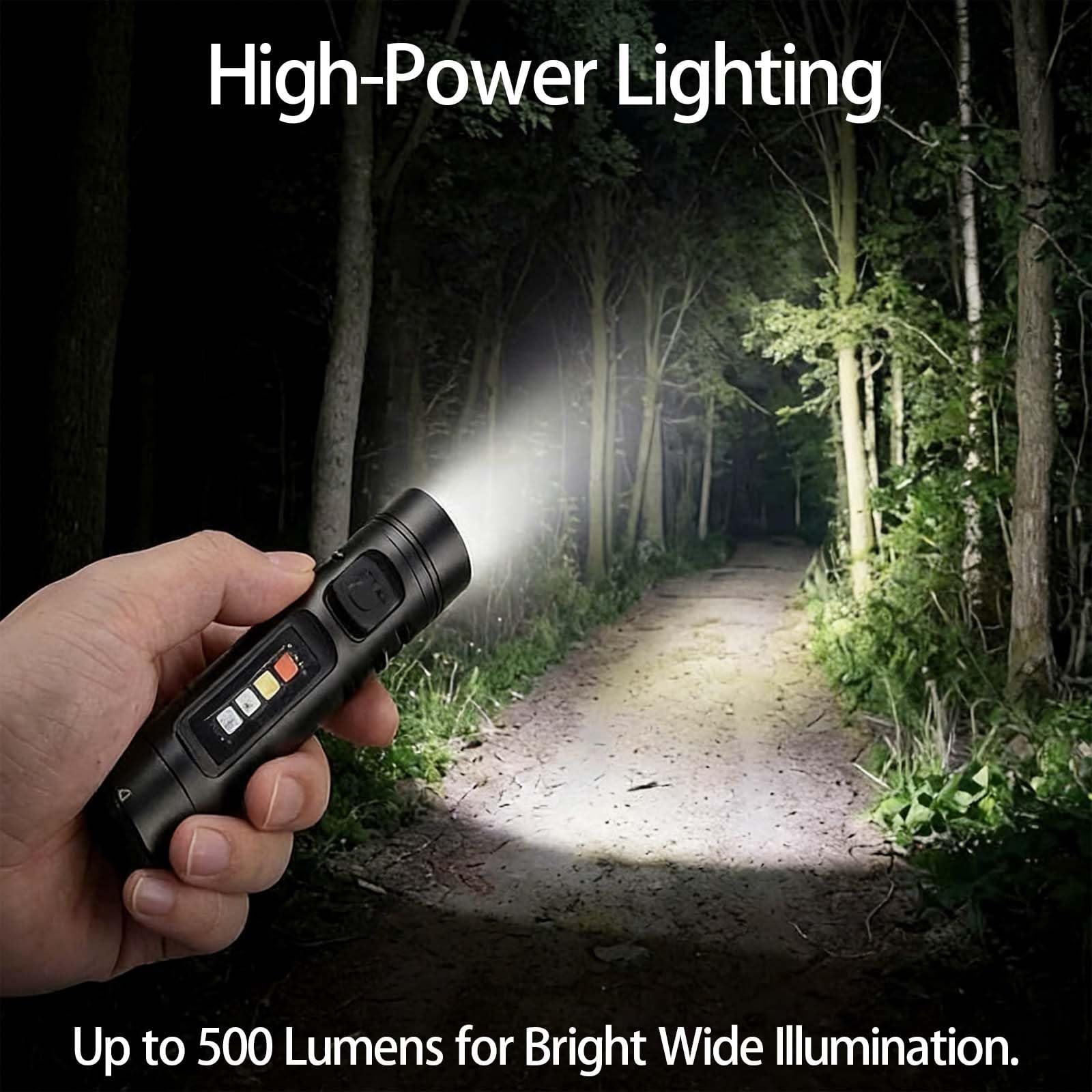 Genérico Linterna EDC Recargable de Bolsillo, Minilinterna 6 en 1, Recargable, Llavero, Luz COB de 500 Lúmenes con Miniluz UV y Encendedor, Base Magnética, Rompeventanas(Negro,Regular Version)