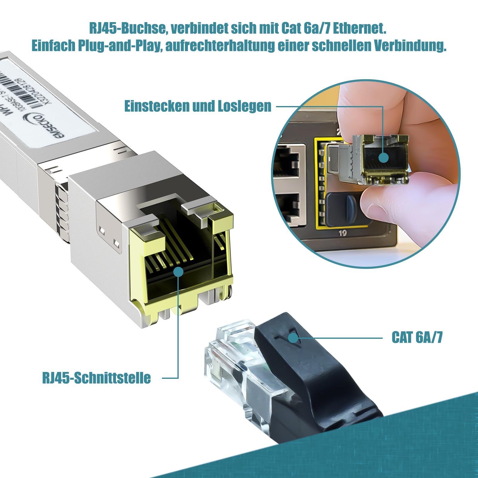 QSFPTEK 10GBASE-SR SFP Modul 10G 850nm 300M DDM LC Port Multimode SFP Transceiver Kompatibel für Cisco SFP-10G-SR, Ubiquiti UF-MM-10G, Netgear, Mikrotik, D-Link, Supermicro, Linksys