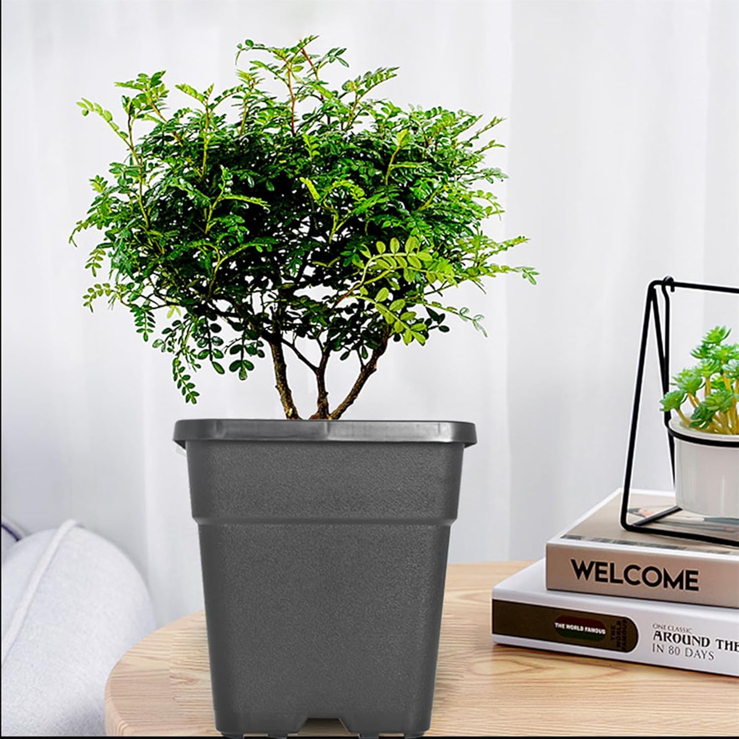 10 Pcs 7 Gallon Black Square Nursery Pots with Drainage Holes and 13in Plant Flexible Seedling Pots Seed Starting Planter for Indoor Outdoor Flowers