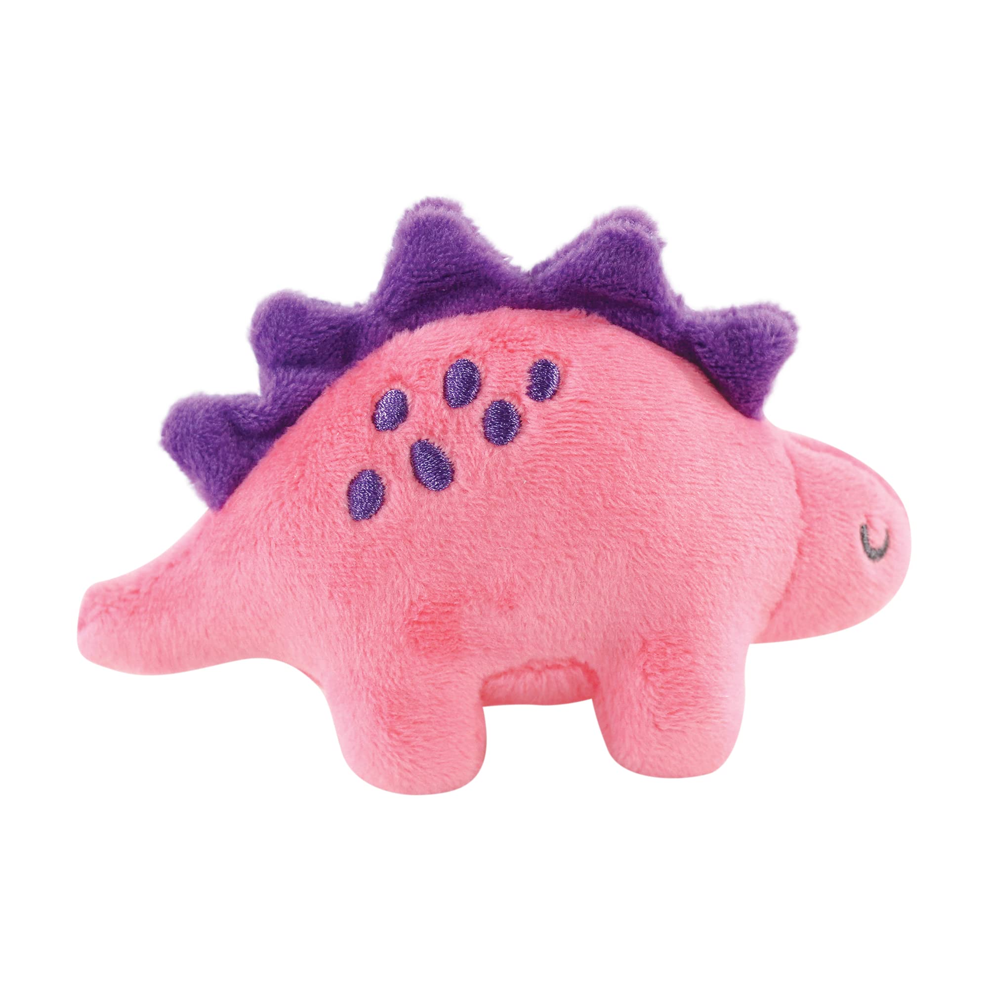 Luvable Friends Perro chirriante juguete de peluche con cuerda, dinosaurios rosados, talla única