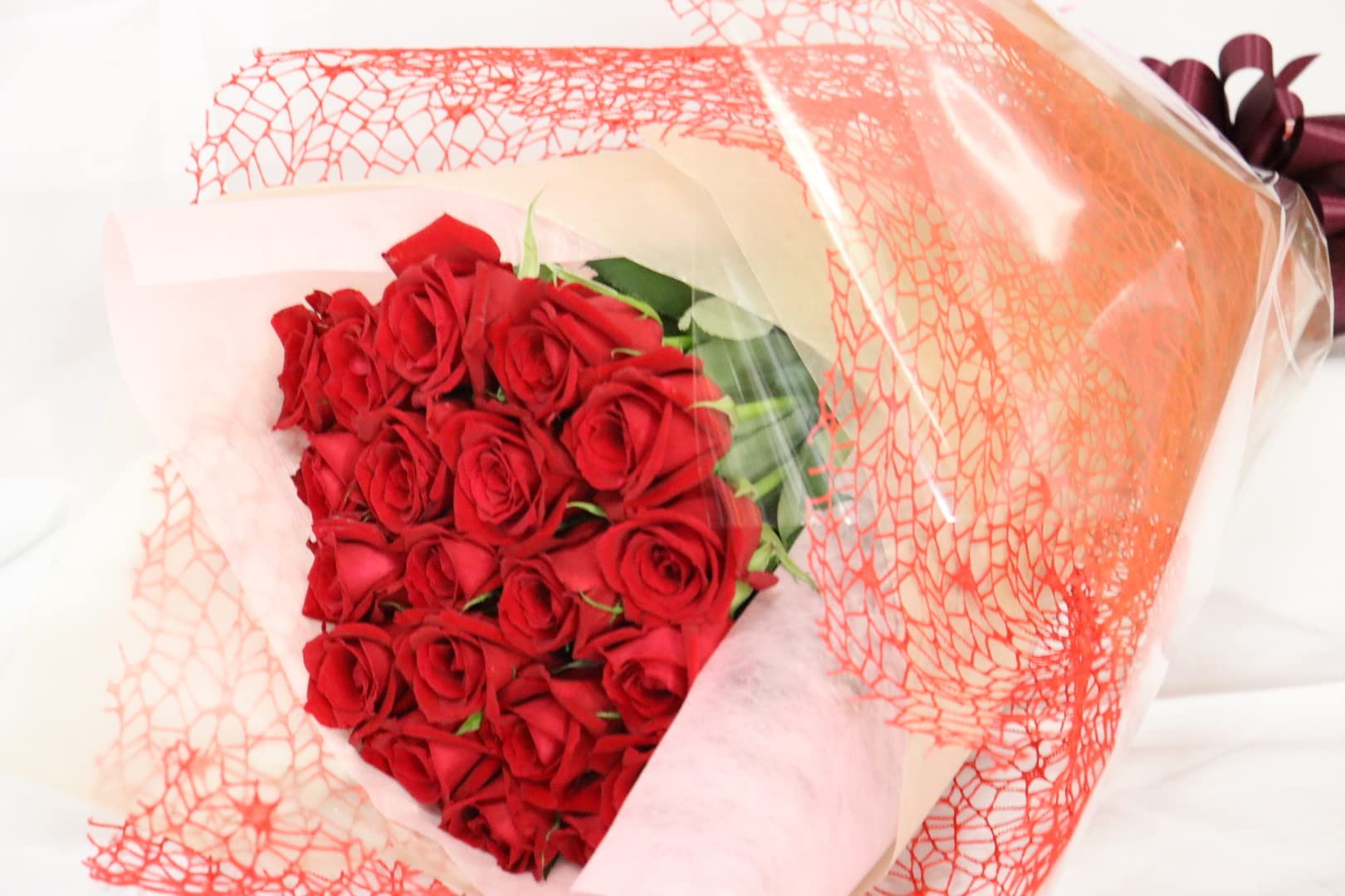 Amazon.co.jp: PURIZA Rose Bouquet, Fresh Flowers, Red, Number of