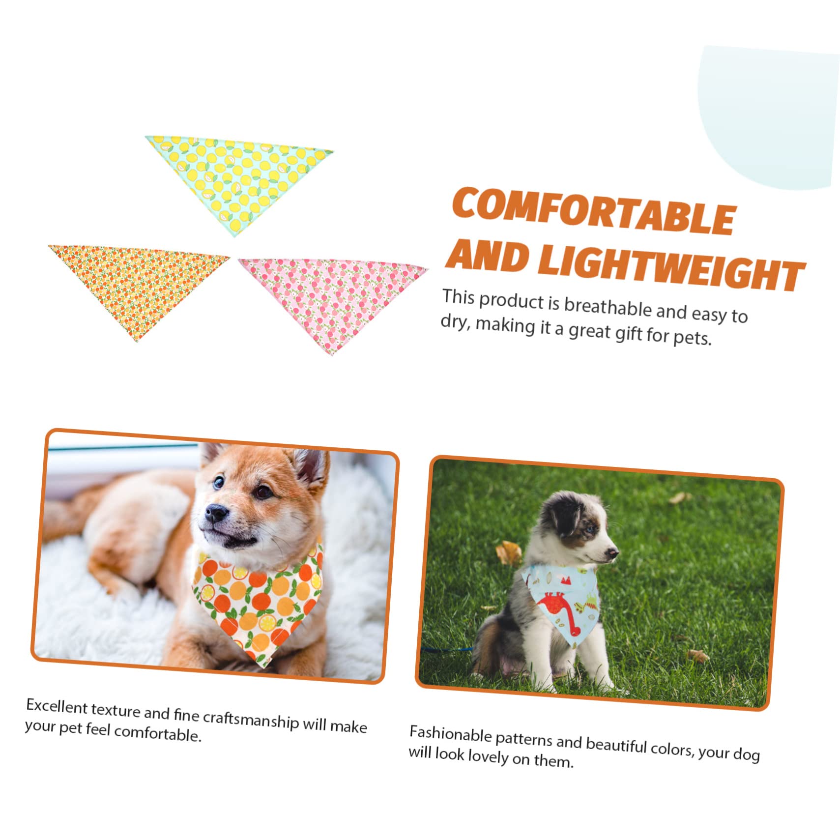 INOOMP 12stücke Niedliche Haustierschals Aus Atmungsaktive Und Tragbare Hundebandanas Und Zitrone Perfektes Accessoire Für Hunde Und Katzen