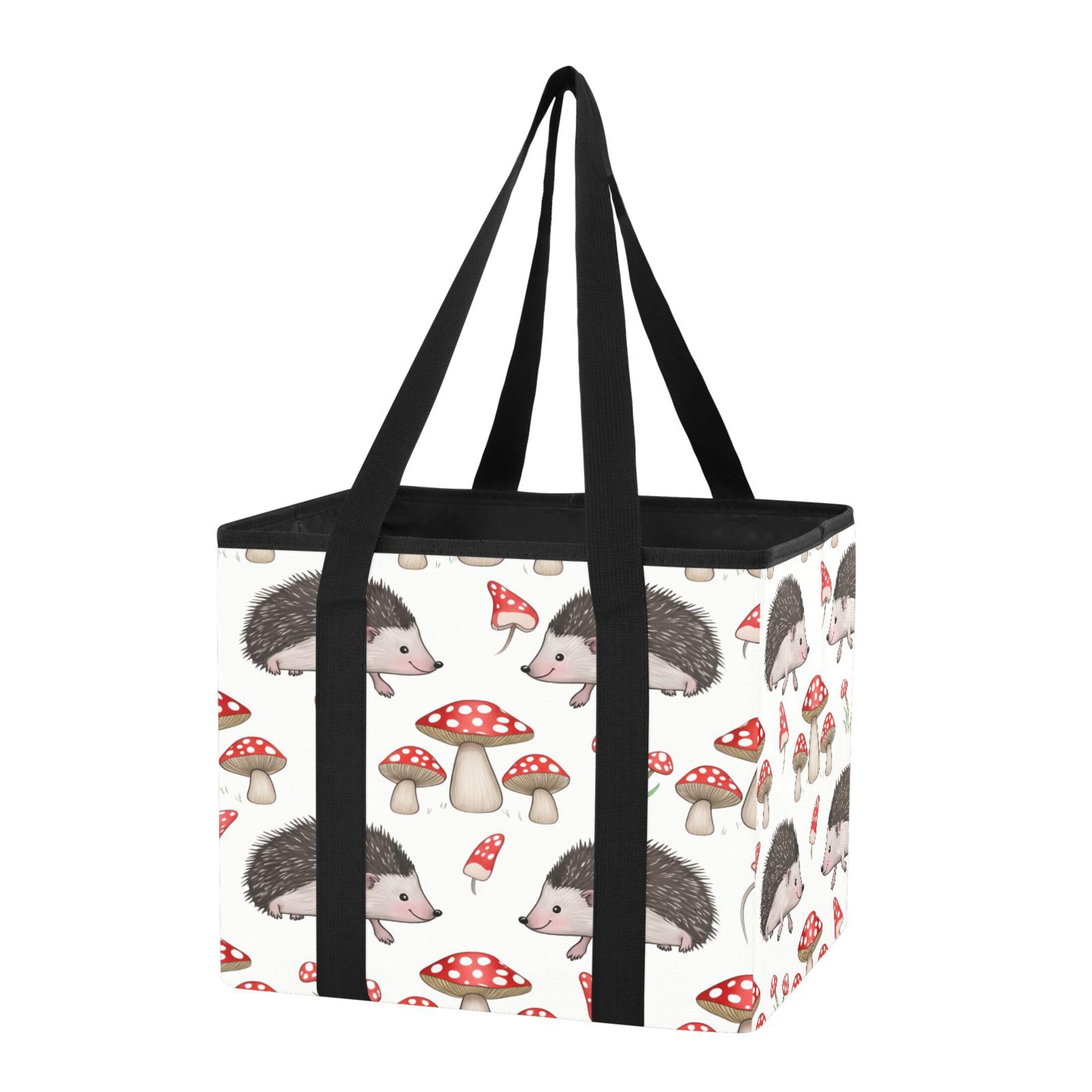 Kutsu Car Trunk Organizer Hedgehogs Mushrooms Collapsible Storage Organizers Oxford Car Storage Bin with Reinforced Handles, Non-slip Universal Fit SUV Truck Van, 1 Pack