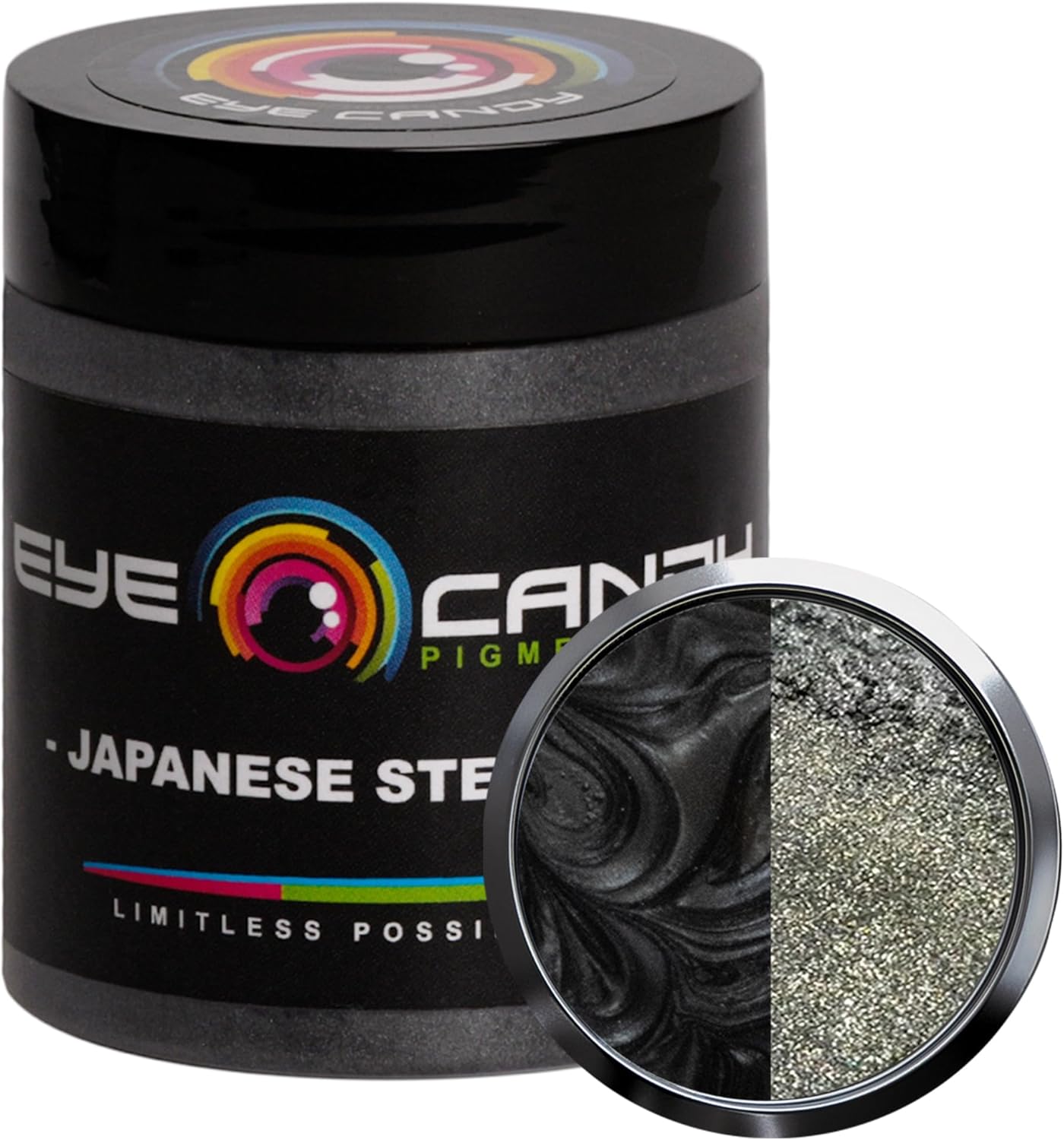 Eye Candy Pigments Premium Grey Mica Powder - Japanese Steel Grey (25gr) - for Epoxy, Resin, Soap, Paint, Woodworking, Acrylic Pouring, Bath Bombs, Fishing Lures - DIY Arts and Crafts Additive