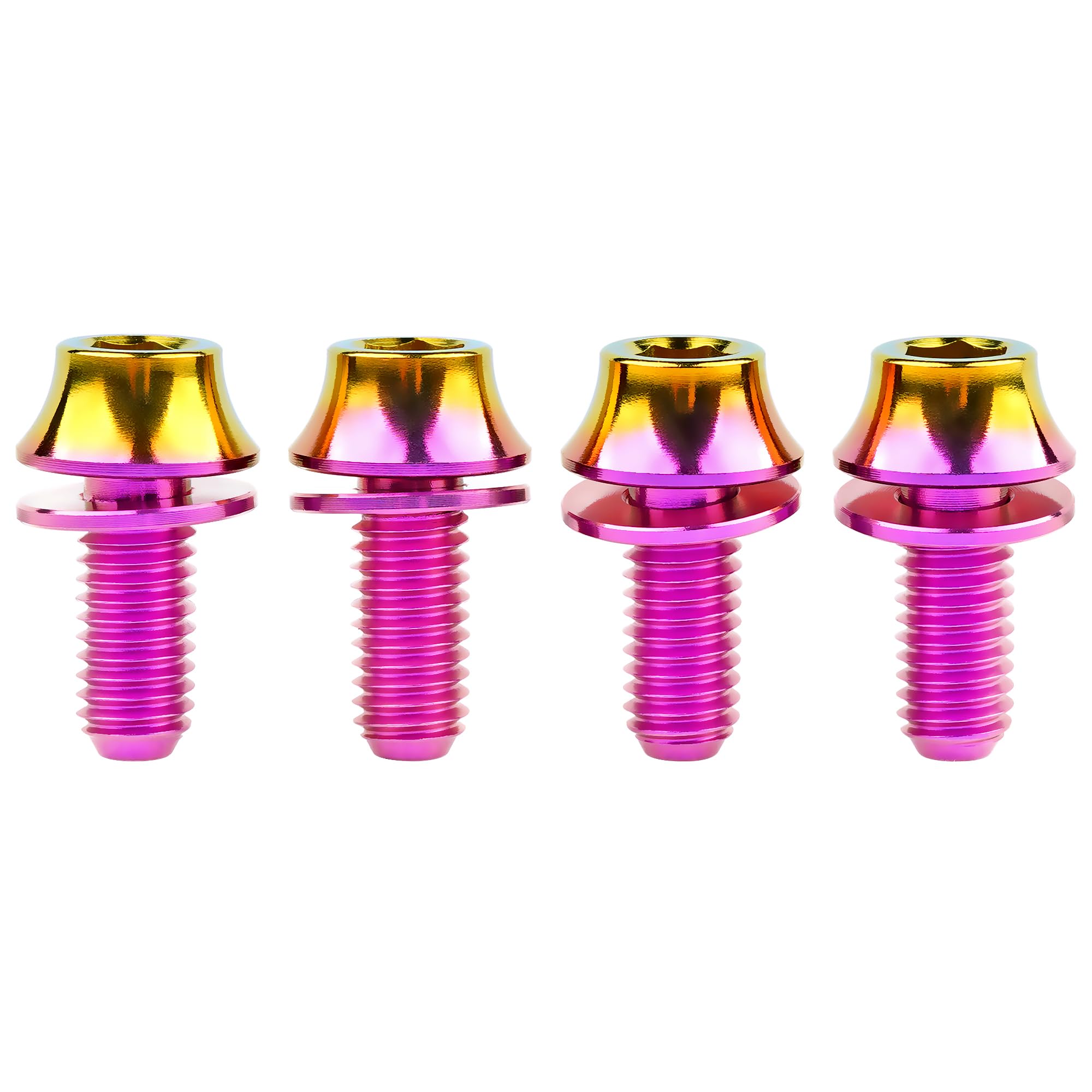 Titanium M5x12mm with Washer Bicycle Water Bottle Cage Bolt 4 Pack
