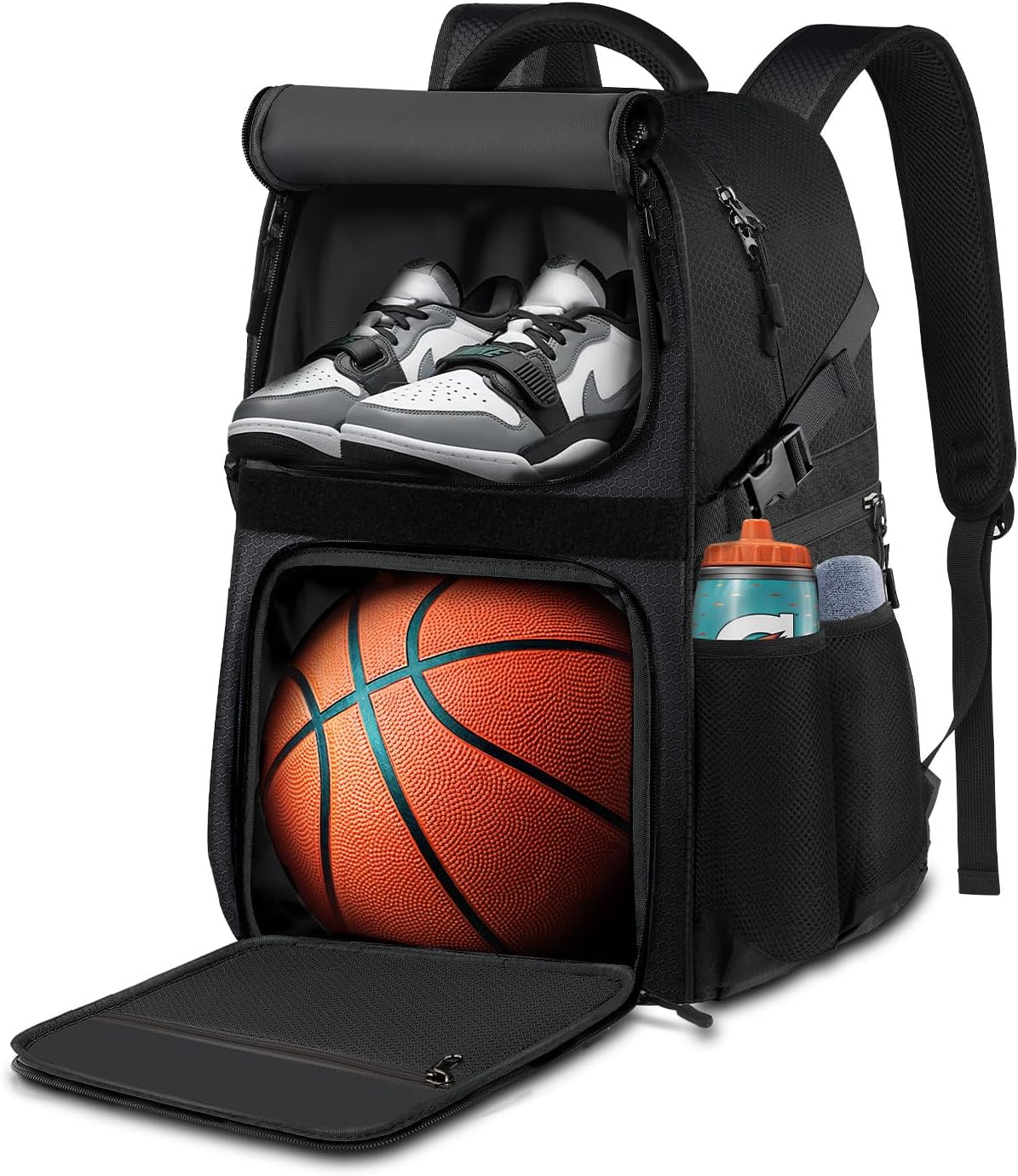 Basketball Bag Backpack with Ball Holder Shoes Compartment