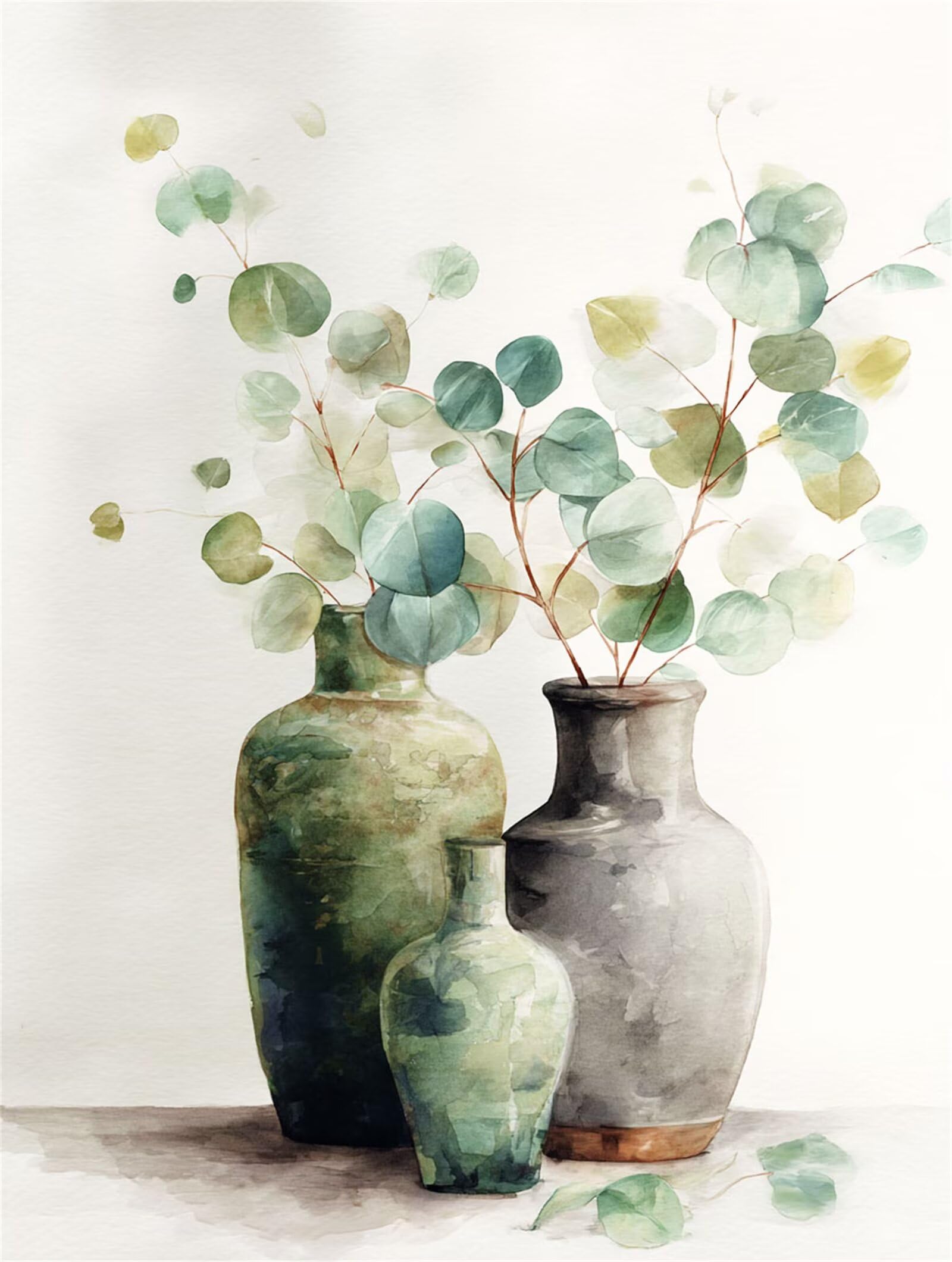 Dipingere con i Numeri Adulti verde, Foglie Dipingere con i Numeri Bambini DIY Kit, Set Premium con Pennelli, Decorazione Casa & Creativo Regalo di Compleanno, Attività di Tempo libero 70x95cm z-266