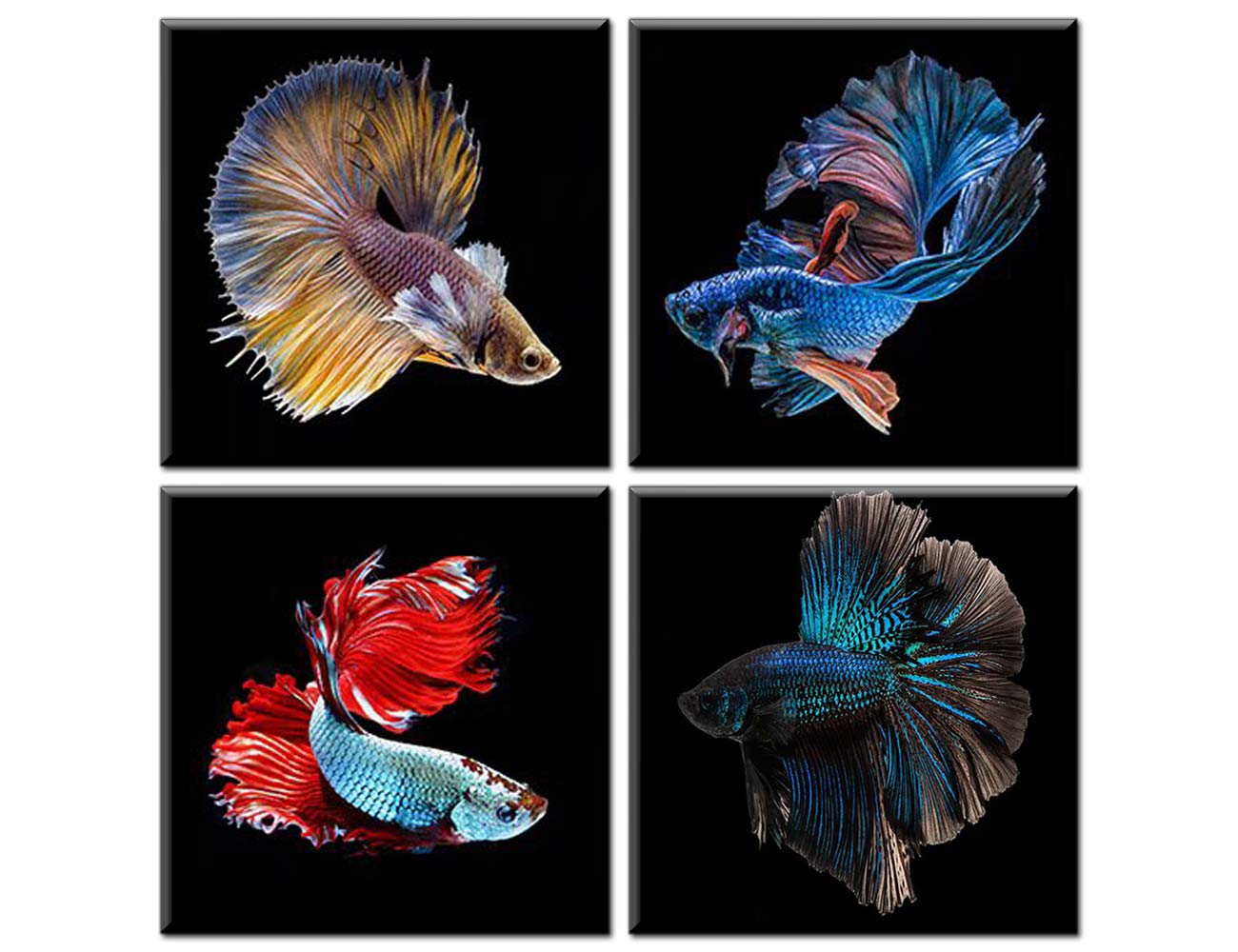 Amazon.co.jp: TUMOVO 金魚 キャンバスウォールアート 4ピース 24