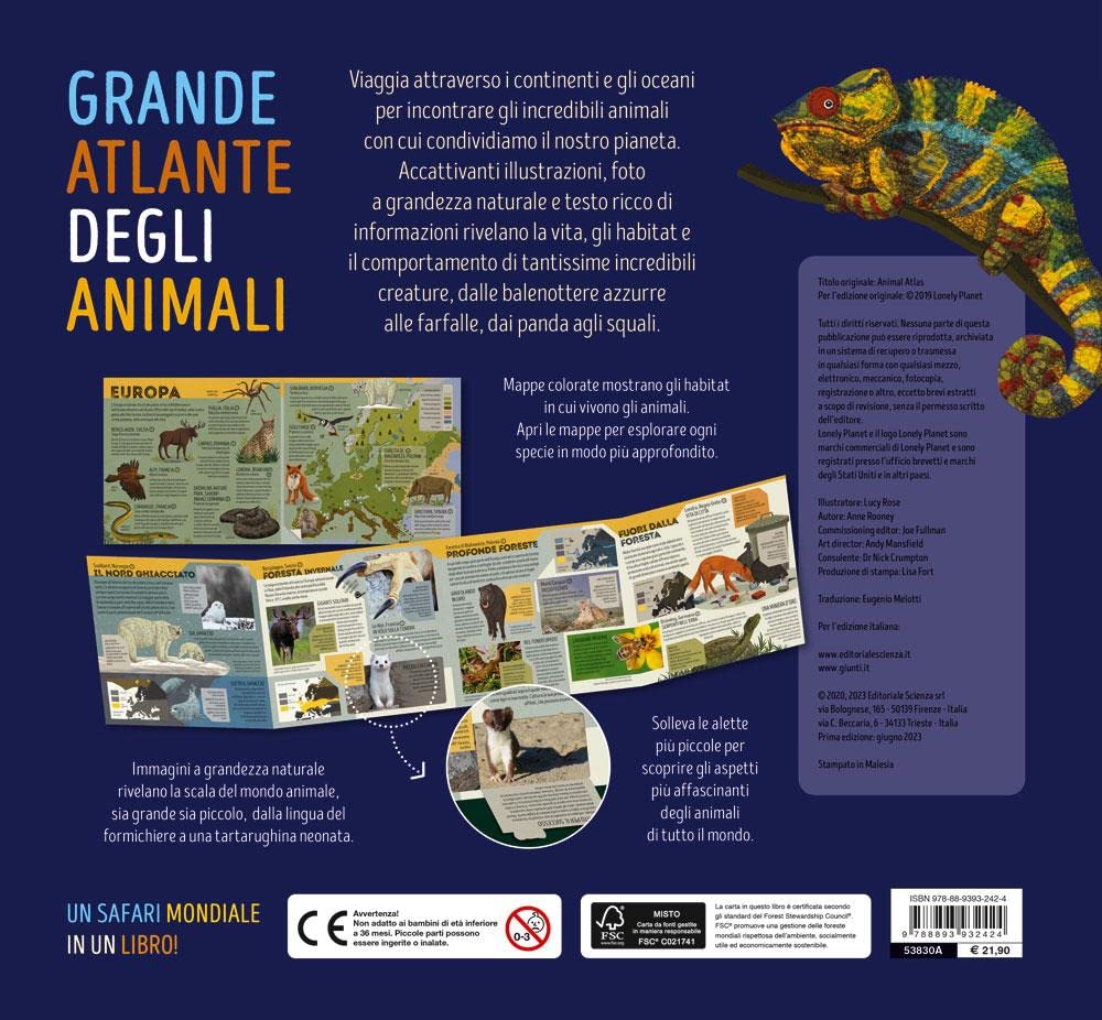 Grande atlante degli animali. Informazioni sorprendenti, mappe da esplorare e alette da sollevare. Ediz. a colori