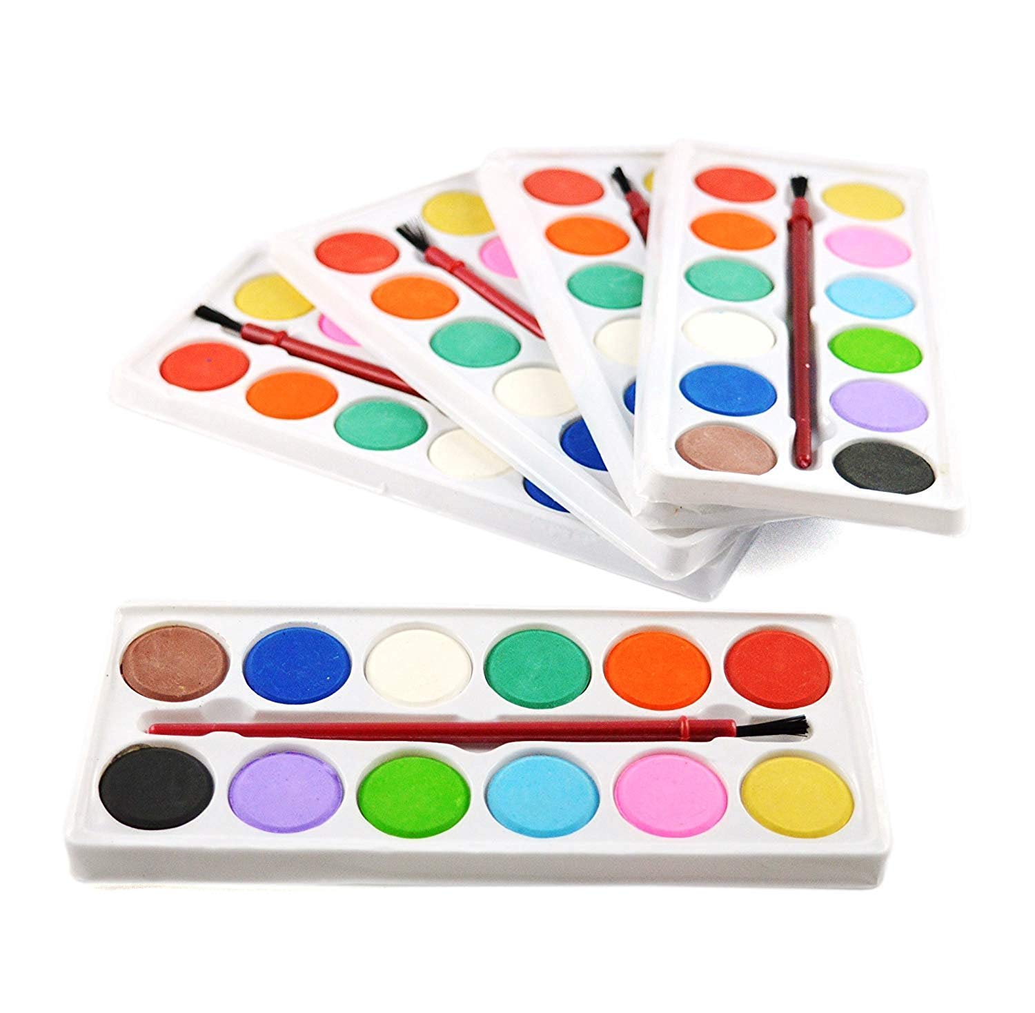 KIVYA Return Gifts for Kids Birthday Party | Watercolor Tray Coloring Kit for Painting with Artist Paint Brush for Children School Supplies/Party Favors and Gifts for Girls/Boys - Pack of 12 (B0BT4VG16K) Amazon Price History, Amazon Price Tracker