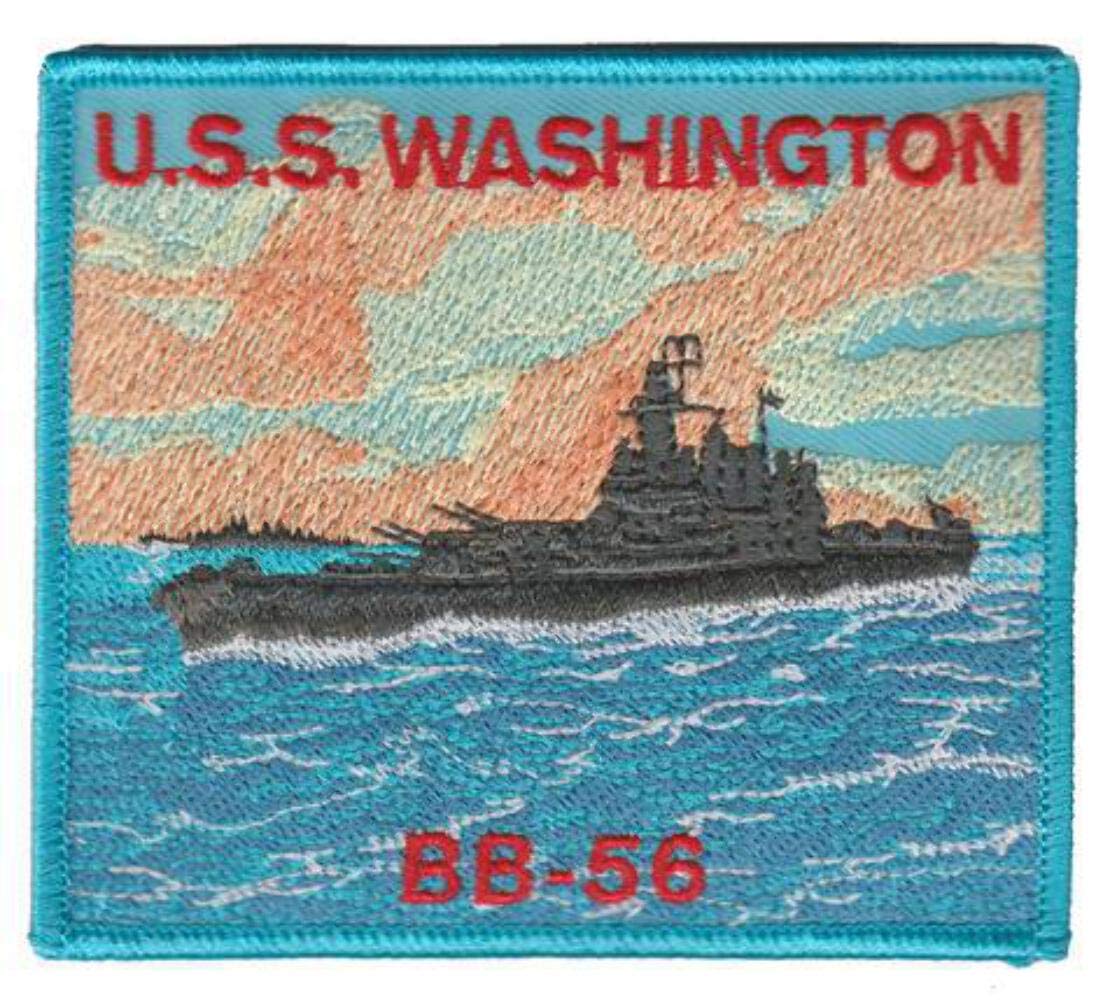 USS Washington BB-56 Patch– Plastic Backing