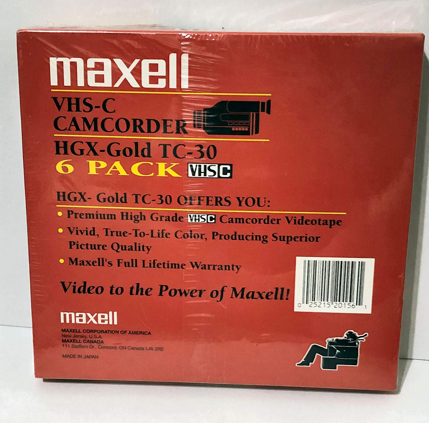 Amazon | Maxell VHS-C カムコーダテープ 6個パック HGX-Gold TC-30