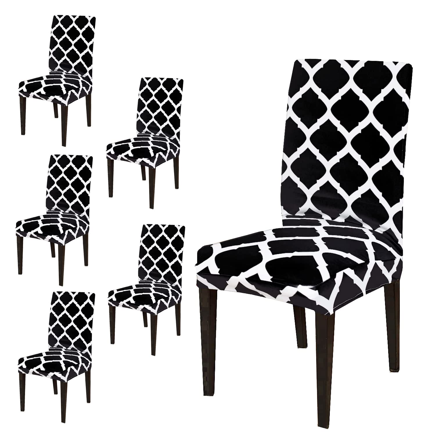 Grey Elastic Chair Cover - Protect Dining Chairs -9