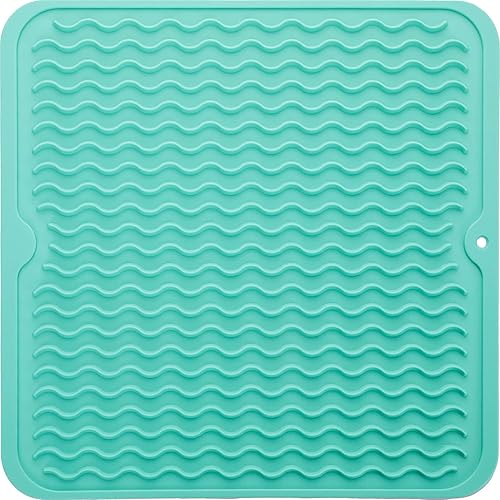 Miniatura 1236 de Tapete de silicona para secado de platos para múltiples usos, fácil de limpiar, ecológico, resistente al calor, tapete de silicona para encimera
