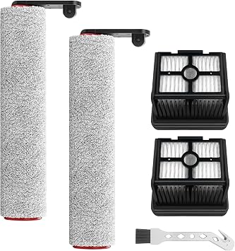 Replacement Brush Roller and HEPA Filter for Dreame H12 Pro, H12 Dual, G10 Pro Cordless Wet and Dry Vacuum Cleaner Accessories, 2 Brushes + 2 HEPA Filters + 1 Cleaning Brush