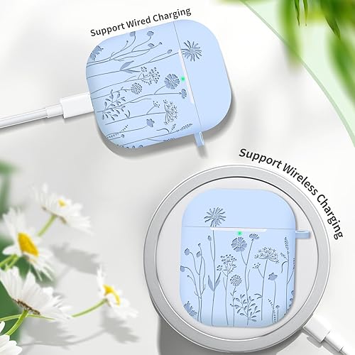 Miniatura 5 de Gyehuo Funda protectora de silicona suave compatible con Apple AirPods de 2 y 1 generación con llavero (rosa)