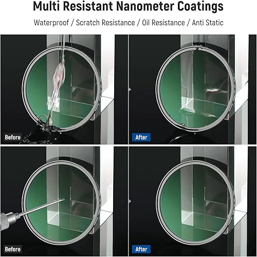 Miniatura 8 de NEEWER Kit de filtro de lente UV CPL de 2.638 in, polarizador circularfiltro de lente de protección UV con vidrio óptico HD con revestimiento nano