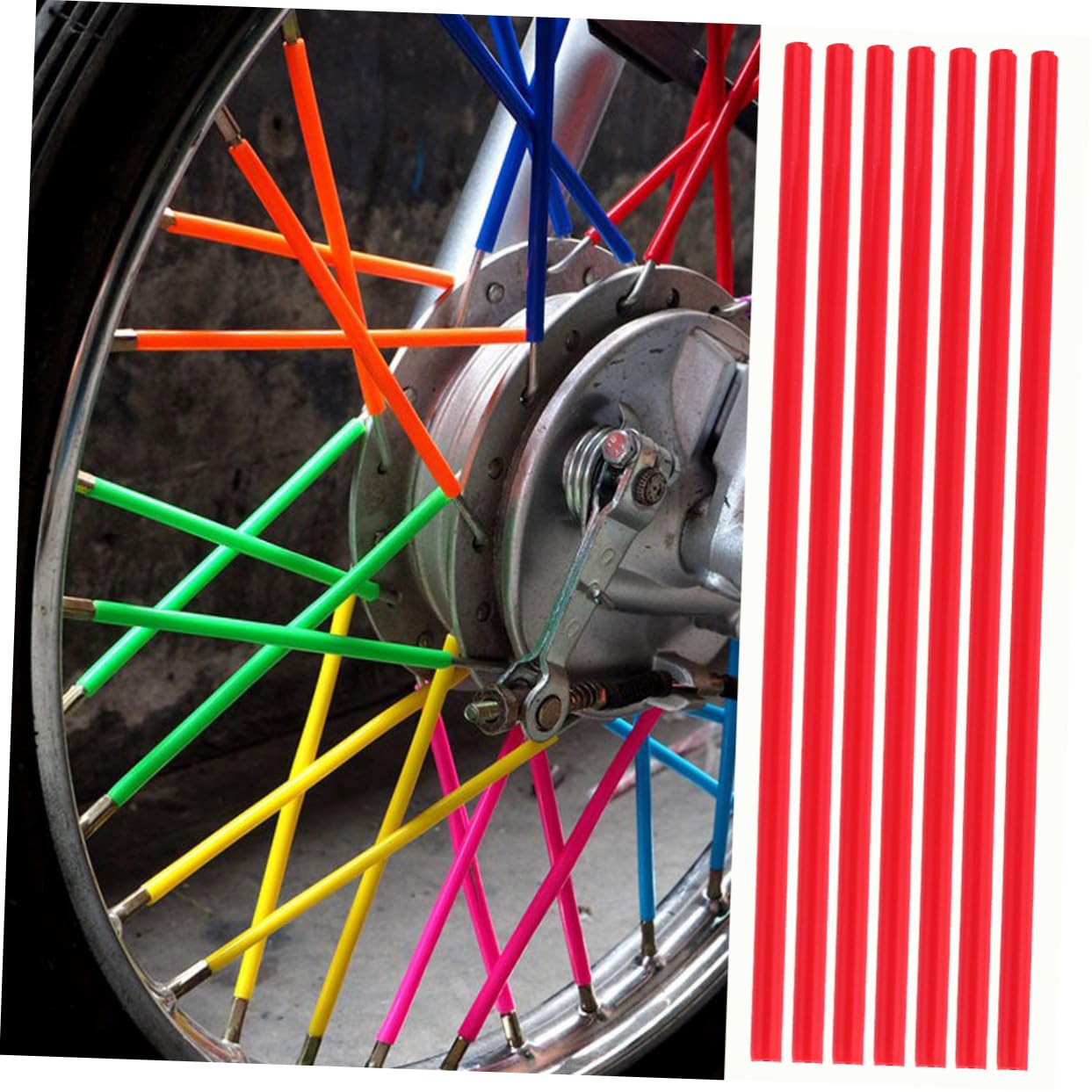 SWOOMEY 36Pcs Spoke Covers for Motorcycles Dirt Bikes Bicycles Easy Installation Lightweight Rims Protectors to Enhance Fits Models