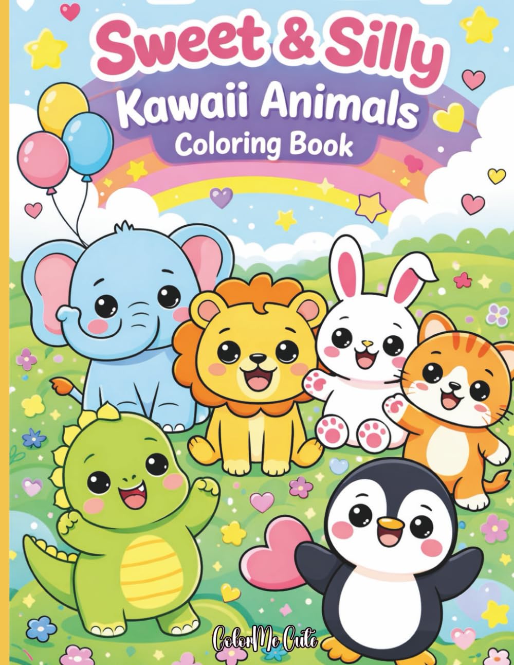 Sweet & Silly Kawaii Animals Coloring Book