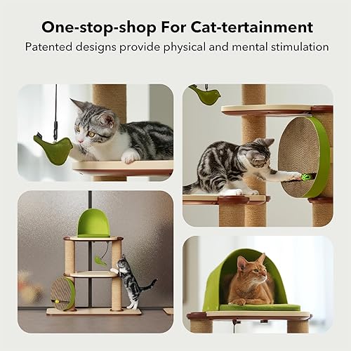 Miniatura 3 de PETLIBRO Infinity - Torre de árbol para gatos de interior, diseño modular con cama para gatos, juguete, almohadillas de fieltro, postes rascadores
