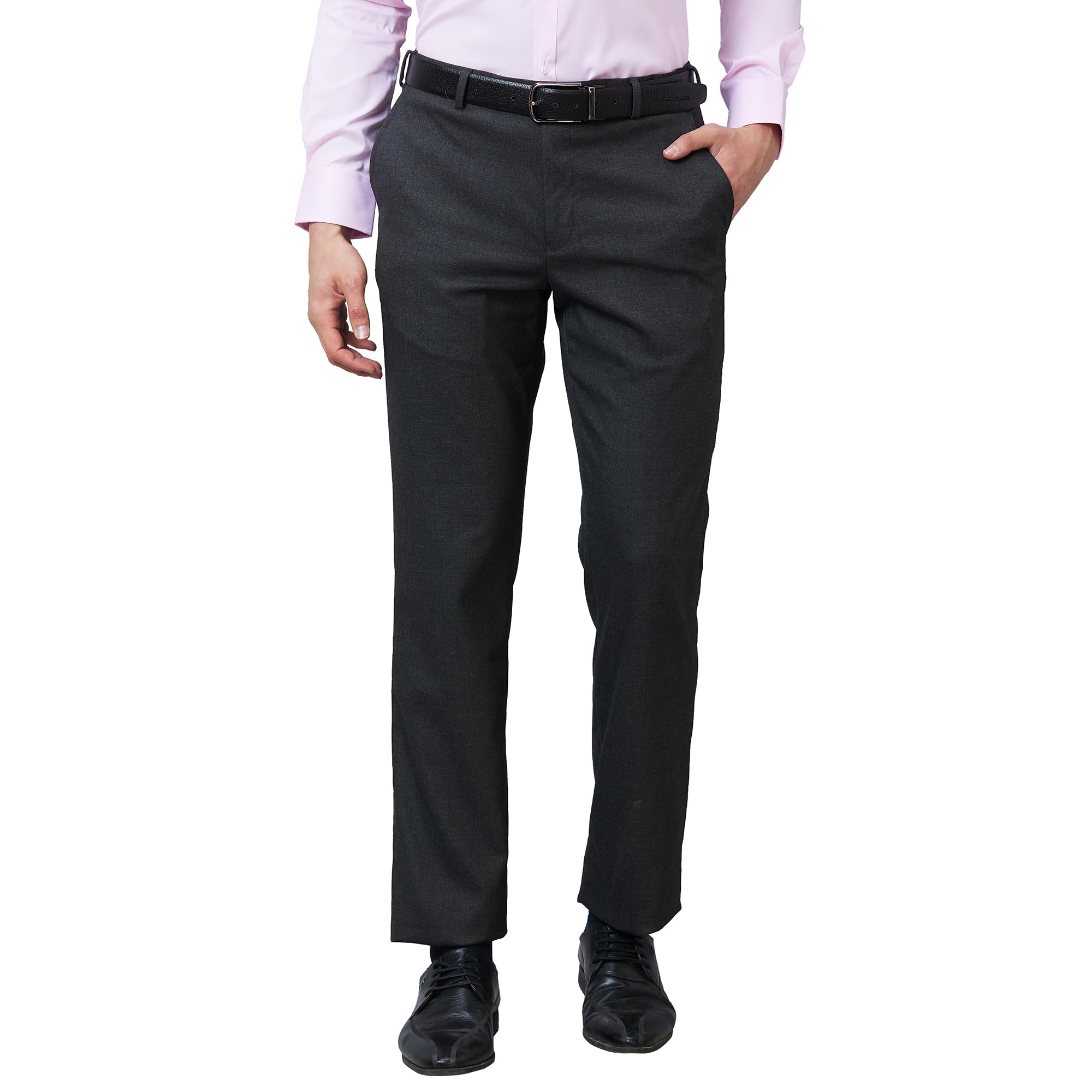 park avenue Men's Smart Fit Polyester Blend Solid Pattern Flat Front Formal Trouser-picture-31