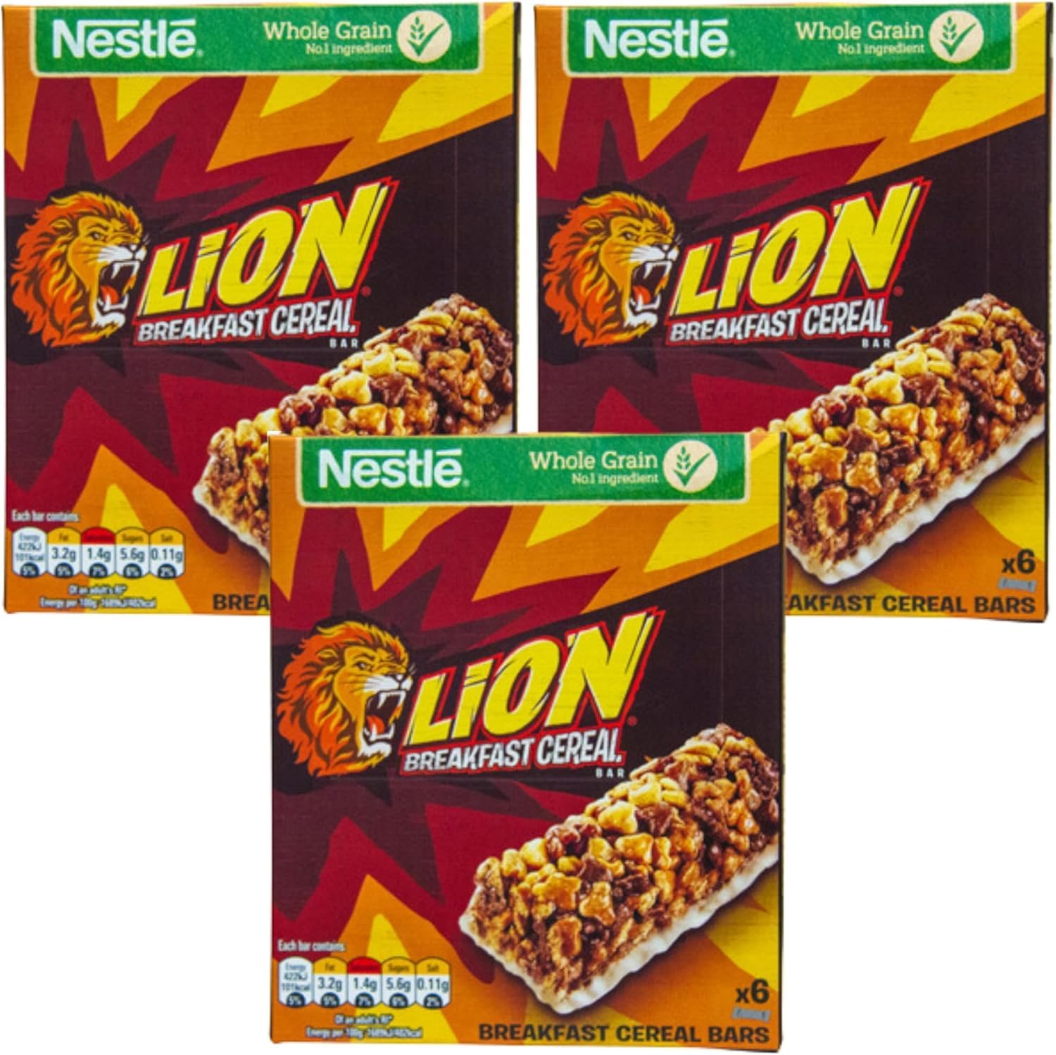 Cereal Bar Bundle With Lion Breakfast Cereal Bars 6x25g (3 Pack)