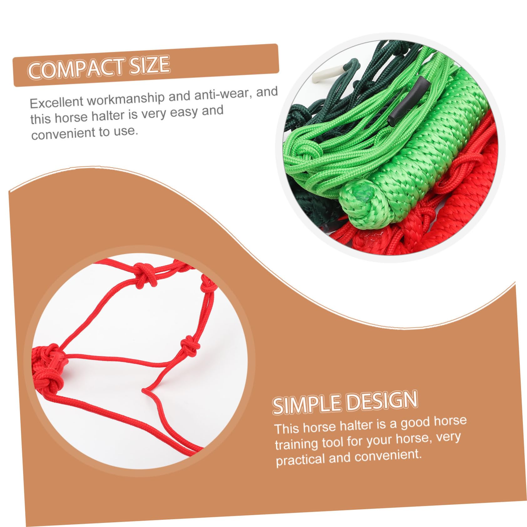 KOMBIUDA Cavezza Corda Intrecciata Accessorio Forniture Per Equitazione Addestramento Resistente Usura Controllo Trattenimento Miniatura Tiro