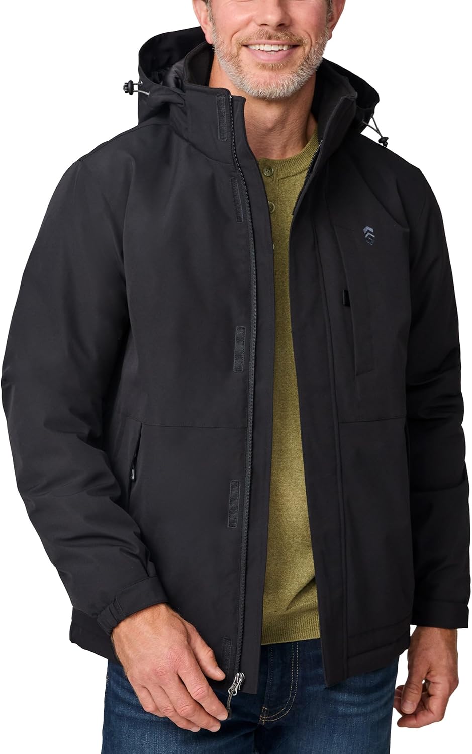 Free Country Men's Winter Softshell Ski Jacket Water and Wind Resistant Coat Warm Insulated Hooded for Men-Denali - Image 3