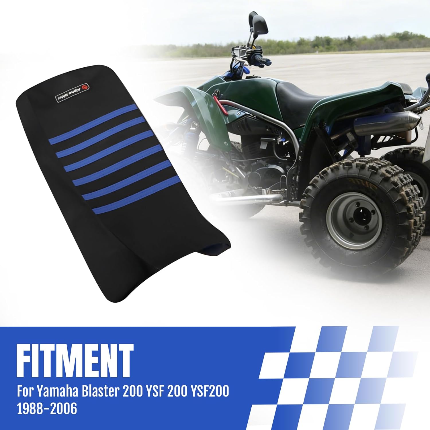 Gripper Soft Cushion Seat Cover For Yamaha Blaster 200 YSF 200 YSF200 1988-2006 (Blue ＆ Black)