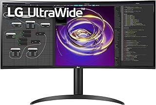 LG UltraWide 34WP85C - 34 inch, IPS, 21:9, WQHD 3440 x 1440P, DCI-P3 95%, HDR10, Curved, Ergonomic Design, USB Type-C, AMD FreeSync, MaxxAudio, Gaming Features, Black