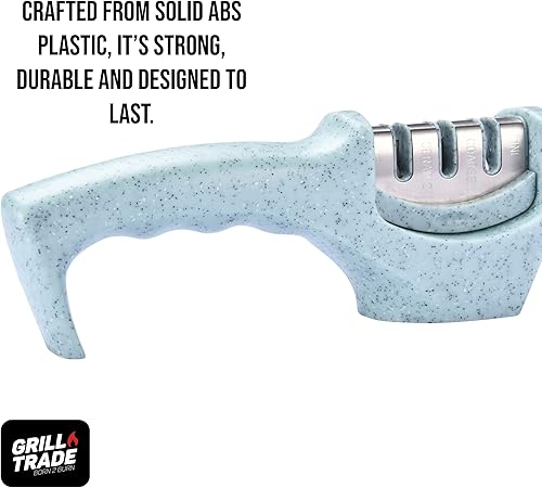 Miniatura 4 de Grill Trade Kit de afilado de cuchillos de cocina 3 en 1, kit portátil y manual para cuchillos y tijeras, herramienta afilada para accesorios de