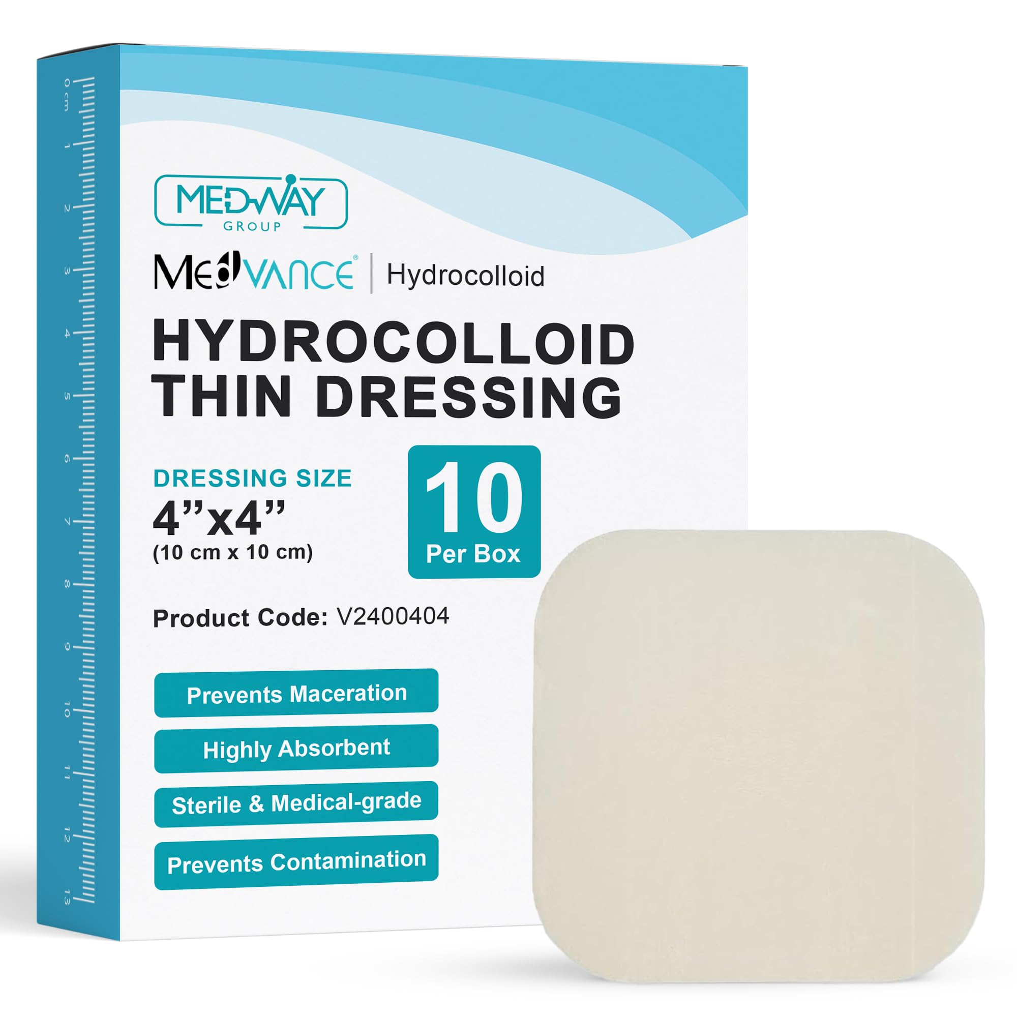 MedVance Hydrocolloid Adhesive Thin Dressing Waterproof, 4