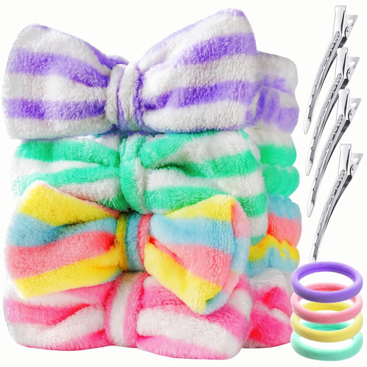 LAXIZAR 10 PCS Bow Headbands Shower Spa Headbands Headwraps for Women Washing Fa Bliss Women main image 2