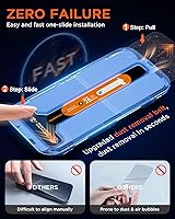 Vista 2 de DIMONCOAT Paquete de 4 protectores de pantalla para iPhone 15 kit de alineación automática vidrio templado 10X protección militar compatible