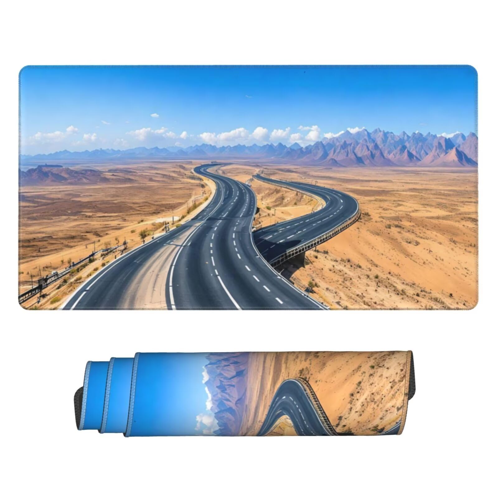 Podkładka pod mysz górską, duża podkładka pod mysz 1600 x 800 mm, podkładka pod mysz do gier, podkładka na biurko ze zszytymi krawędziami, podkładka pod mysz z klawiaturą, do pracy, gier, biura, domu