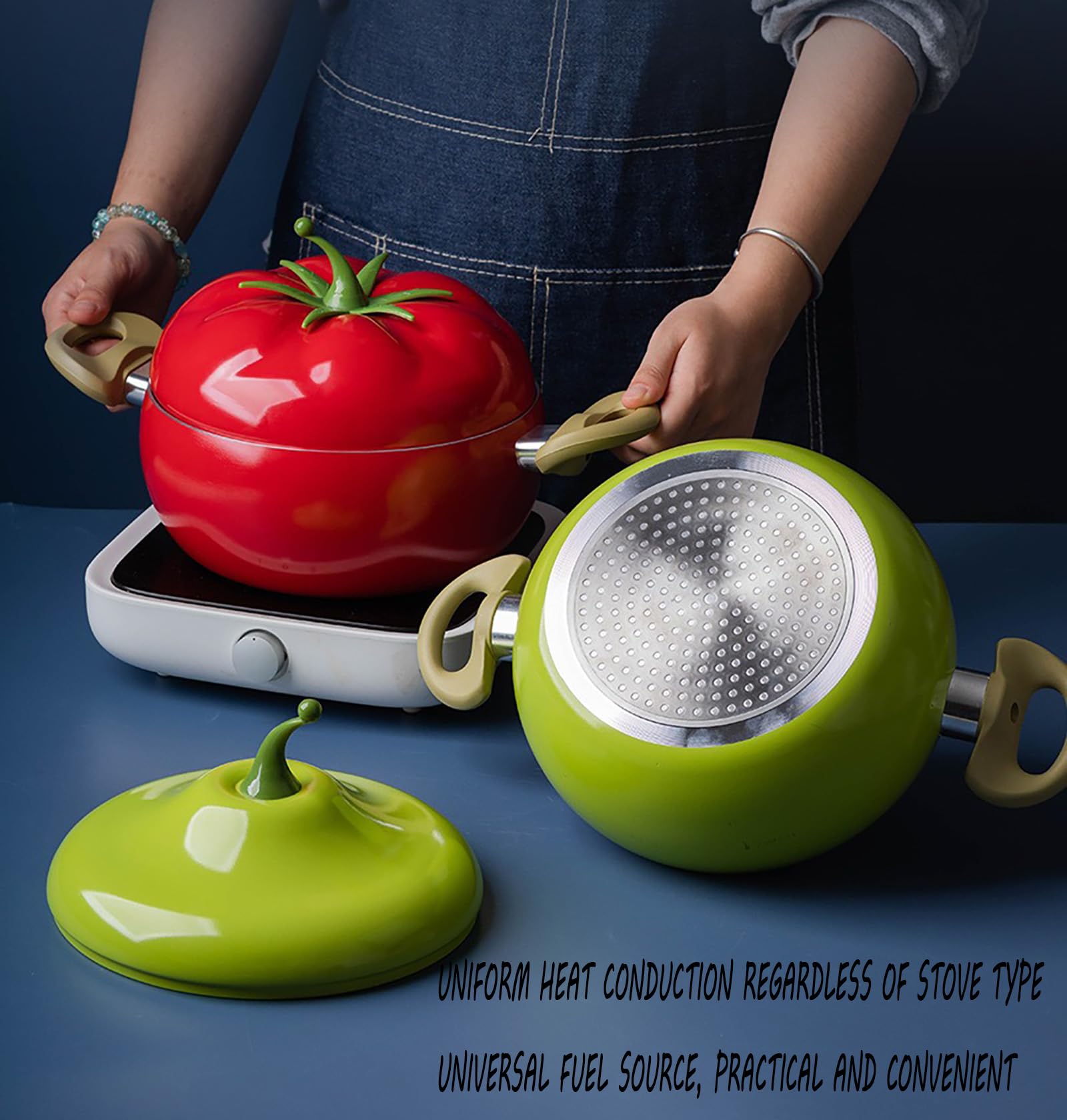 Pentola multifunzione con manici for grigliata del Ringraziamento(Tomato pot)