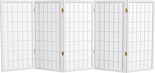 Biombo portátil simple de 3 pies Biombo Shoji para dividir una cuarto, clásico diseño japonés, 4 tamaños y 6 colores, Madera, Blanco Negro