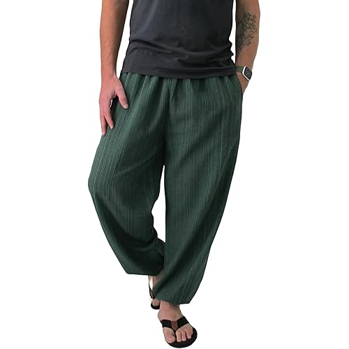Love Quality Baggy Pants Men's One Size Cotton Harem Pants Hippie Boho Trousers