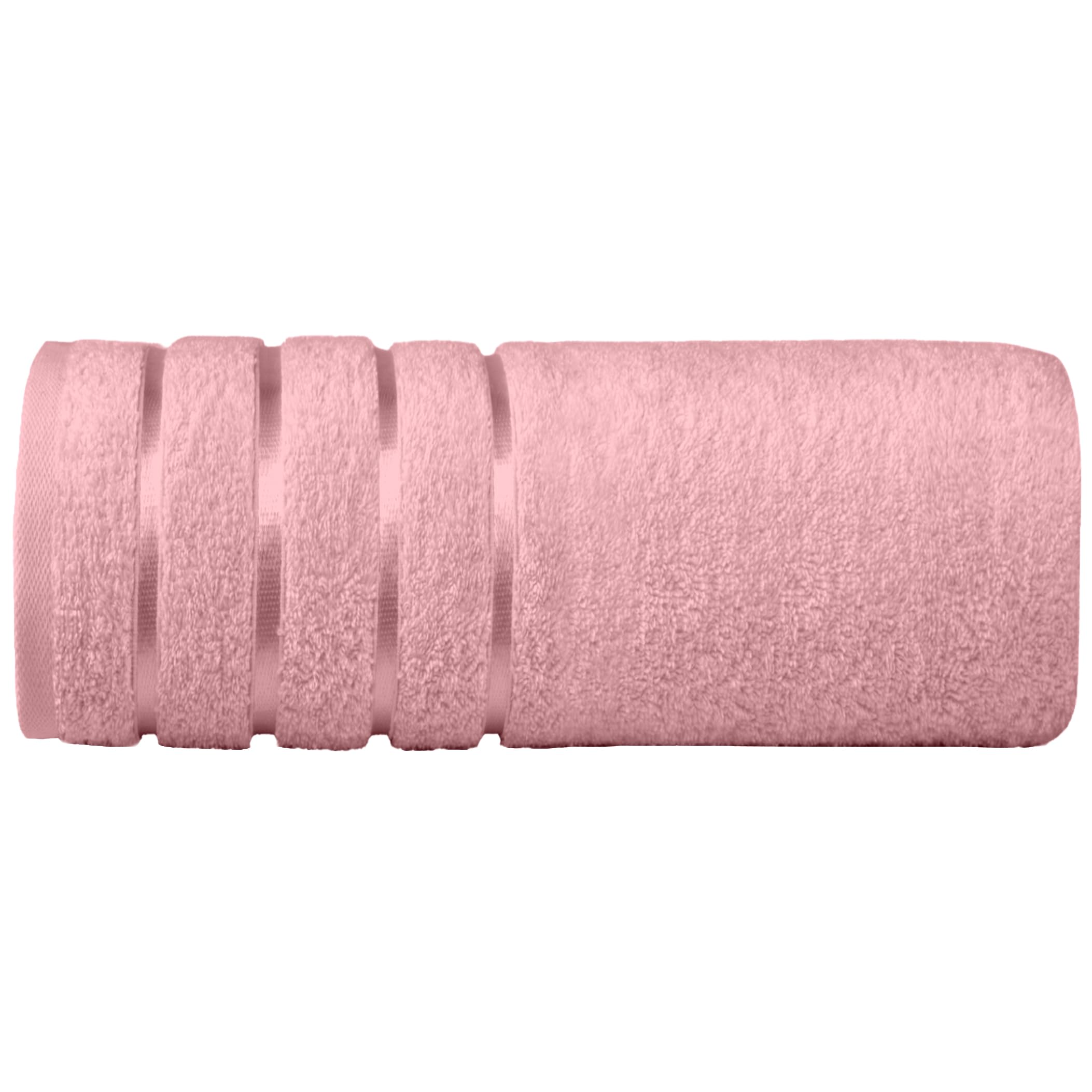 Elegant Comfort 100% Turkish Cotton 4 Lines Viscose Stripe Jumbo Bath Towel - Hotel Spa Quality Extra Large 35 x 70 Inch Bath Towel Ultra Soft, Super Absorbent Quick Dry Large Bath Towel, Dusty Rose