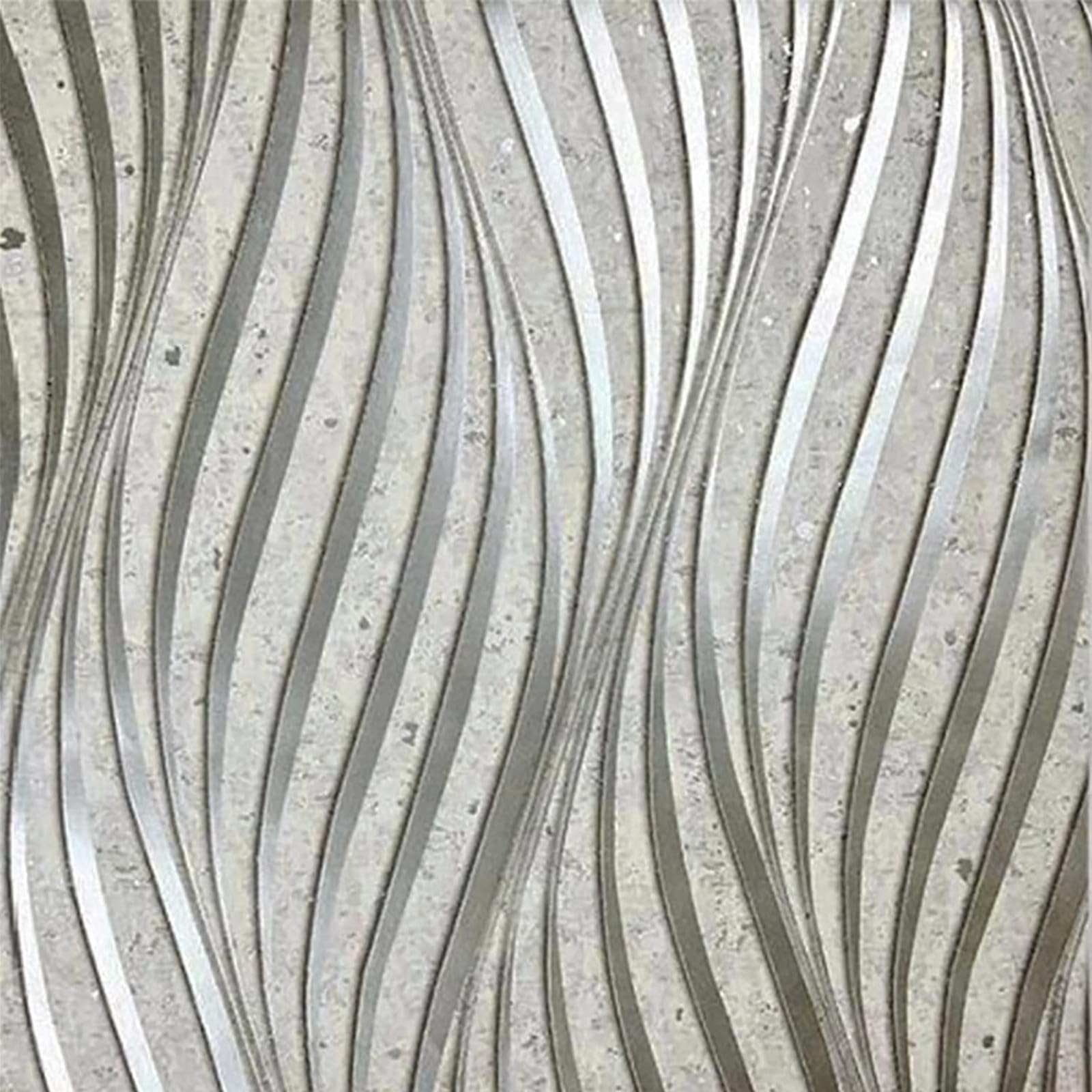 Trafagala Silver Gray Wave Embossed Textured Wallpaper Glitter in The Light Waves Silver White Quality Textured Feature Wallpaper Marble for Livingroom Bedroom Kitchen
