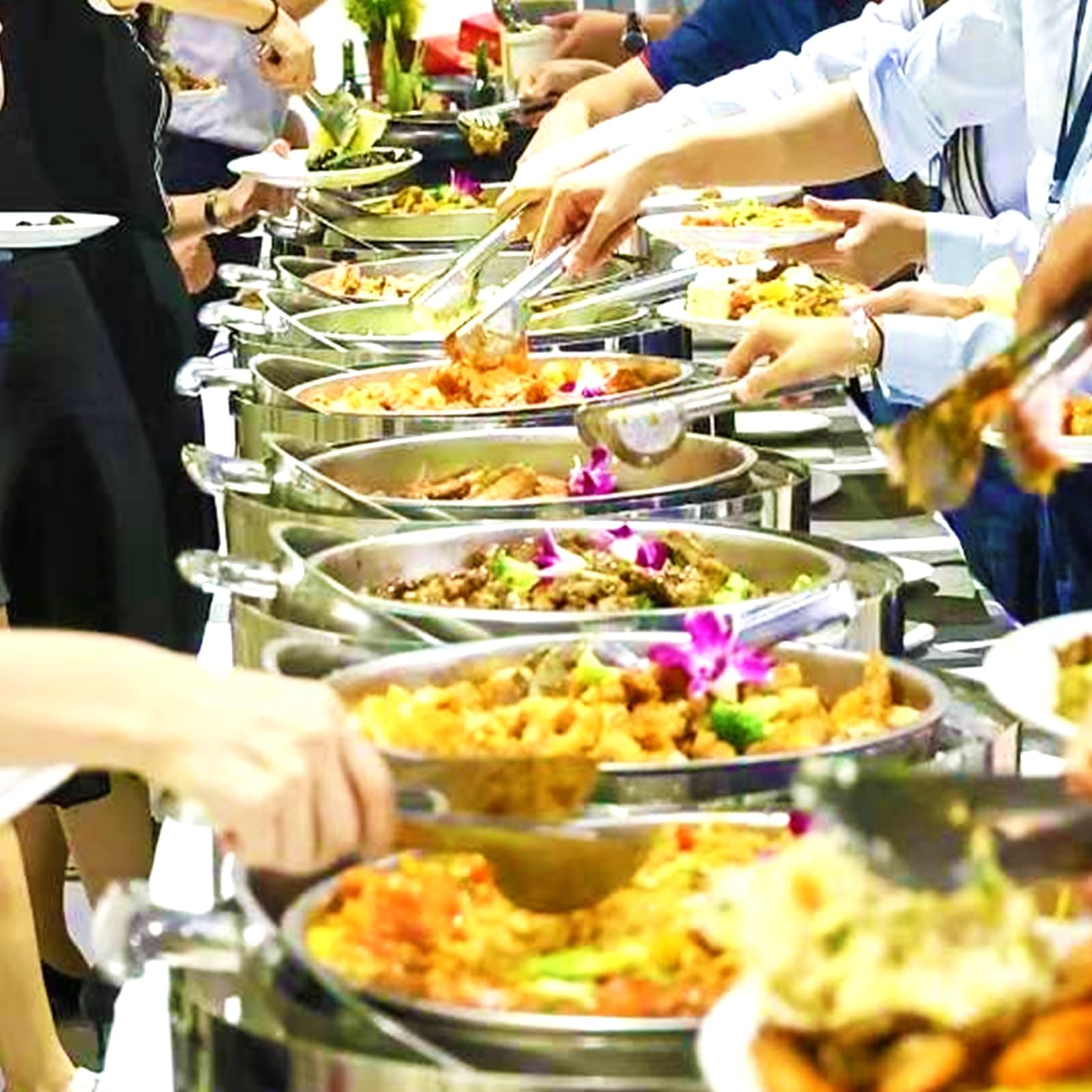 Set di scaldavivande per buffet e catering, con bobina riscaldante e coperchio, per feste e cene