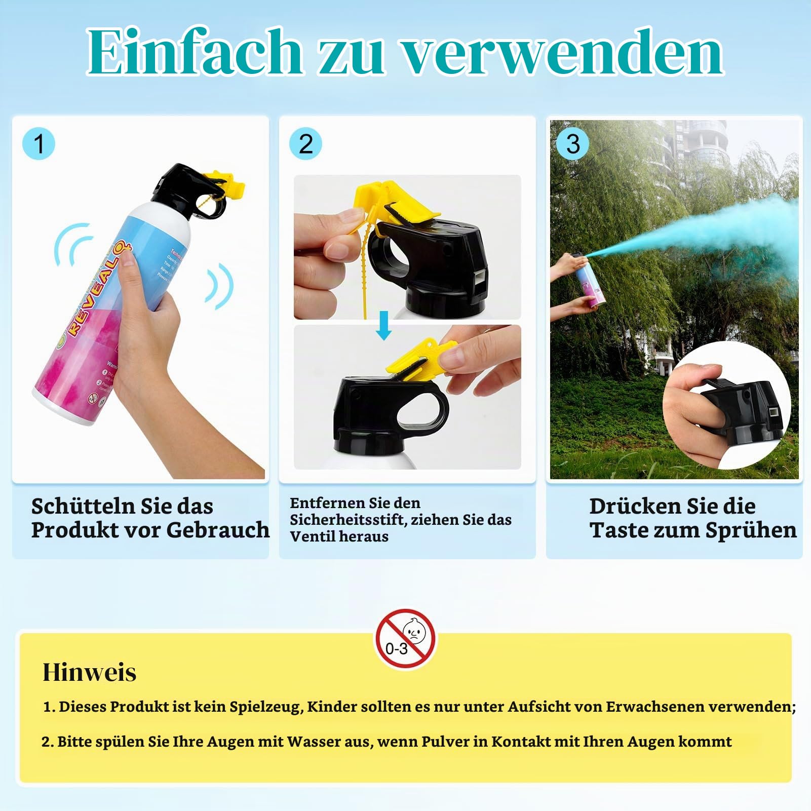 RISEMART XL Pulver-Feuerlöscher Gender Reveal Konfetti Kanone Poppers, Gender Reveal Rauchbombe 100% biologisch abbaubar für Gender Reveal Dekorationen (2 Stück, Blau)