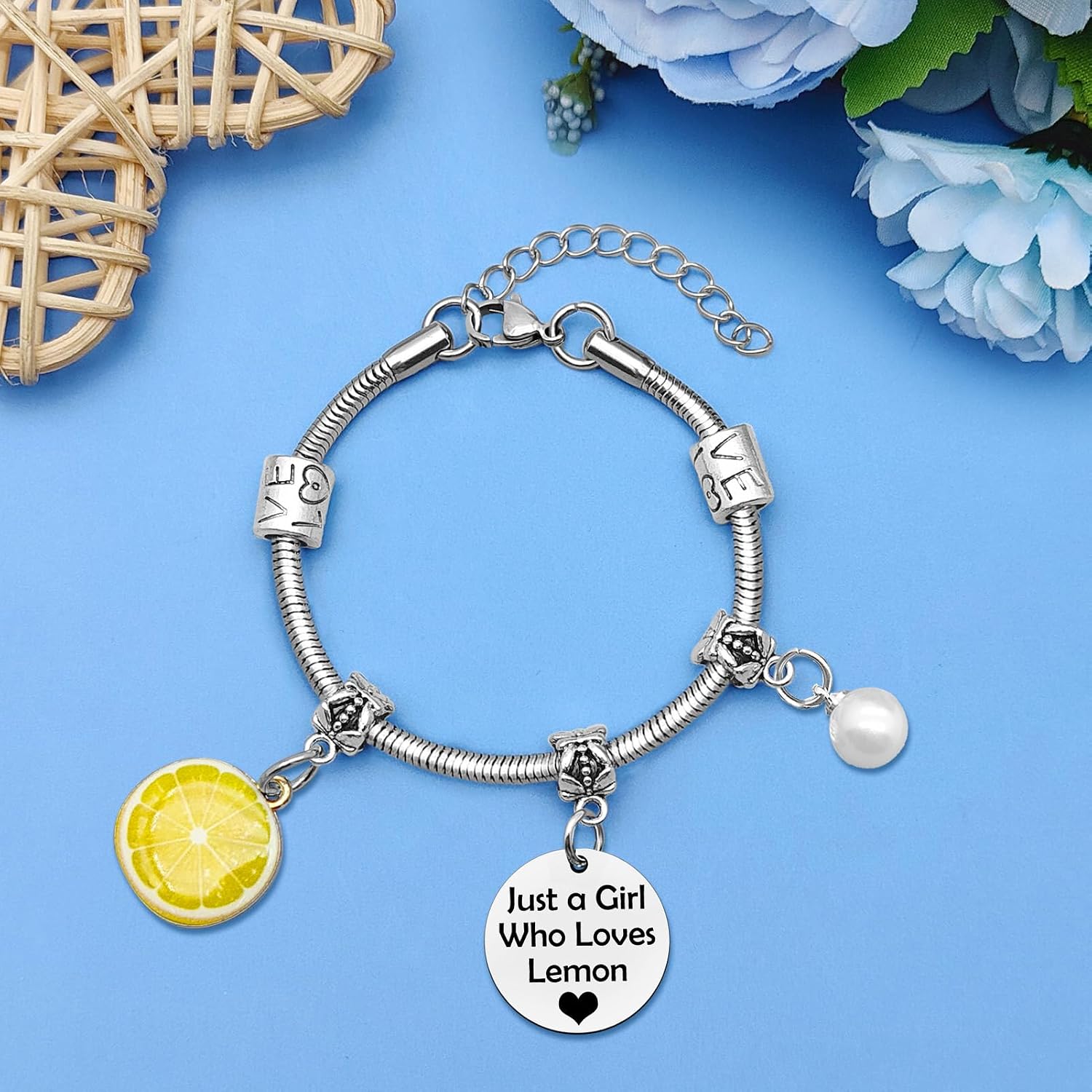 Funny Lemon Gifts Bracelet Lemon Gifts for Women Lemon Themed Gift Fruit Lover Gift for Friends Sister Niece Fruit Jewelry Bracelet Lemon Gifts for Lemon Lovers Christmas Birthday Gifts