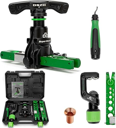 FURVOCHY Kit de herramientas de abocinación, juego de expansor de tubería de 14 "- 34 ", herramienta de llamarada de tubería HVAC 45 tipo excéntrico