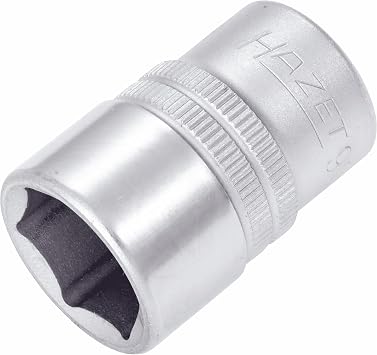 HAZET Hex Socket 900-18 | 12.5mm Square Drive, Flat Width 18 mm, Knurled | Manual Operated Socket, Chrome Plated, Polished Surface