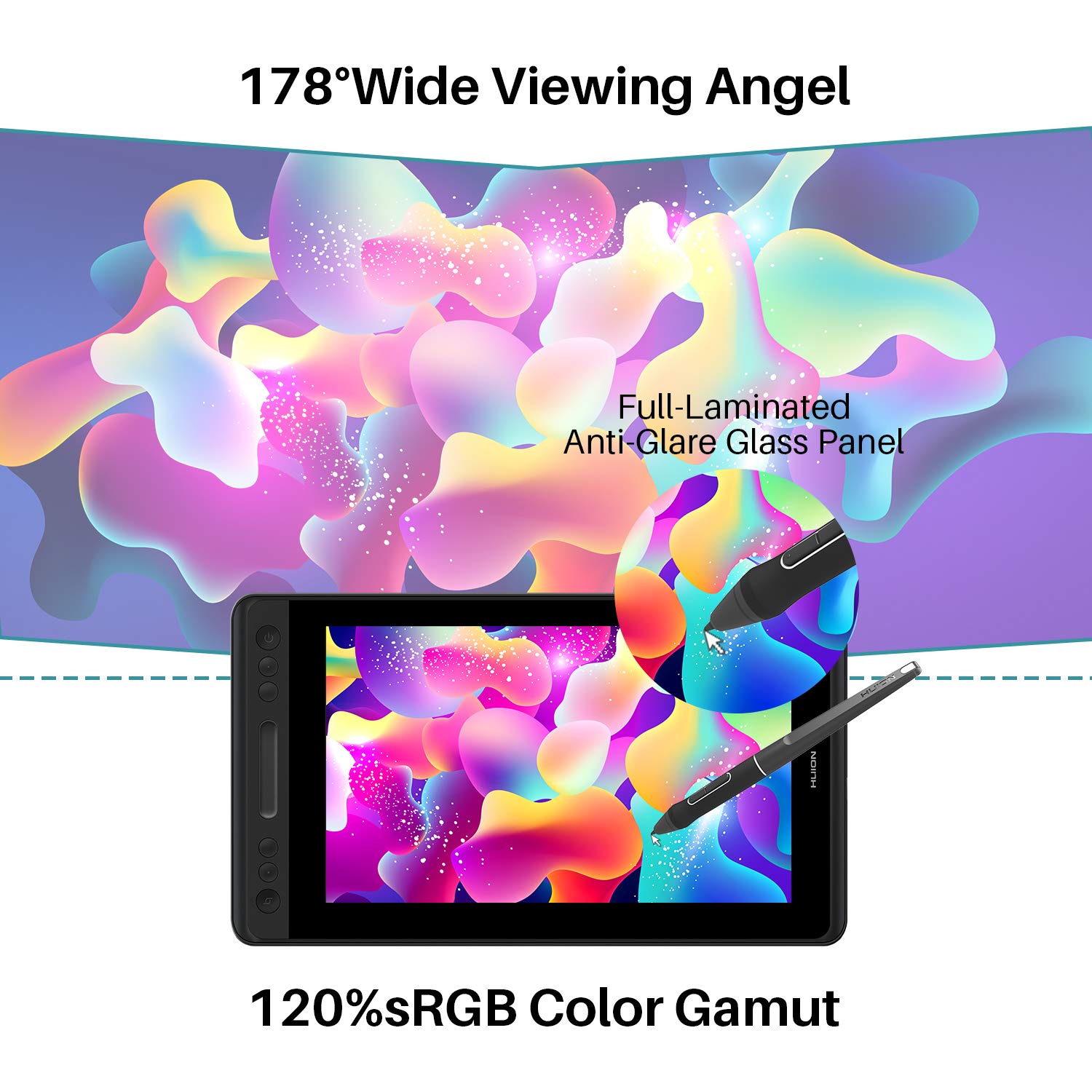 HUION KAMVAS PRO 12 11.6 Inch Graphics Drawing Tablet with Anti